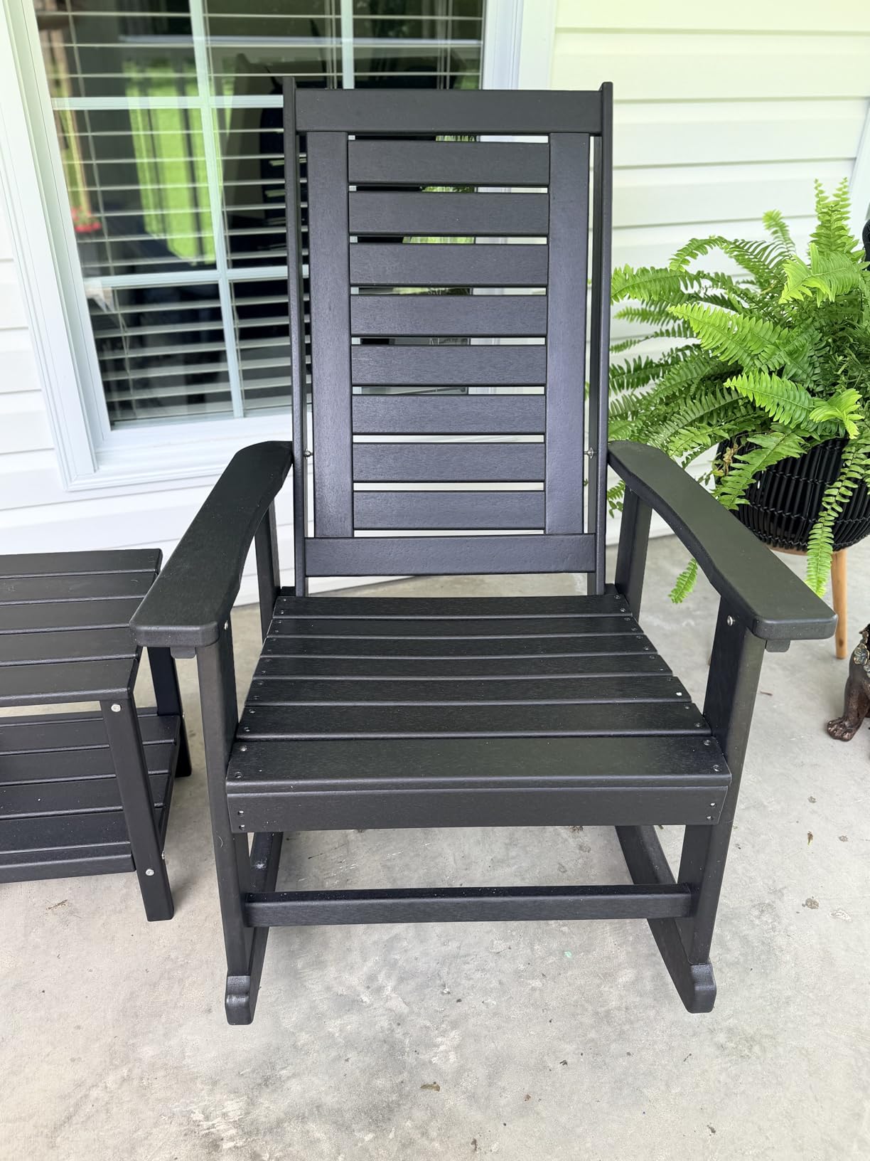GREENVINES Oversized Outdoor Rocking Chairs Set of 2, HDPE Rocker, Grey customer photo 1