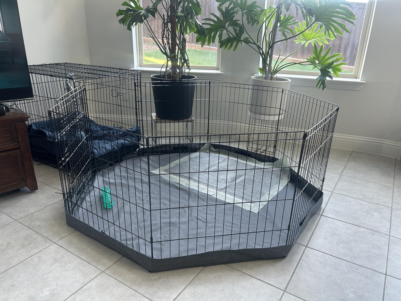 PETIME Foldable Metal Dog Exercise Pen/Pet Puppy Playpen Kennels Yard Fence Indoor/Outdoor 8 Panel 24