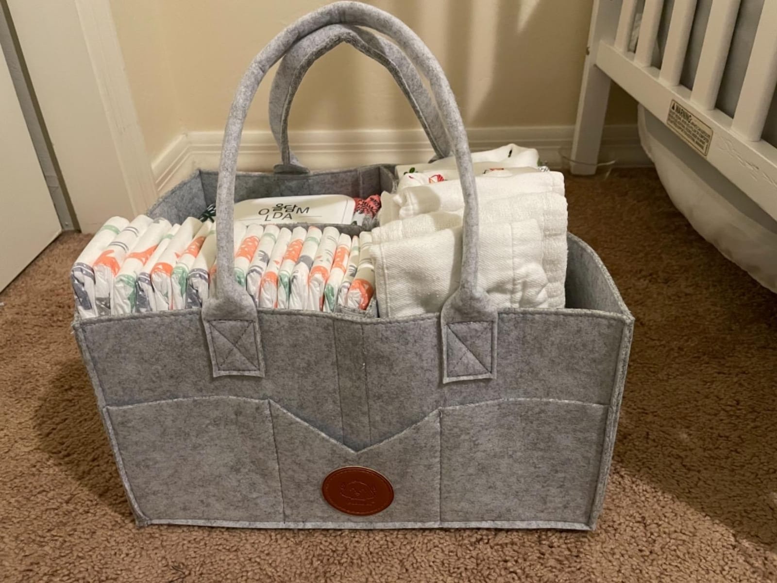 KeaBabies Baby Diaper Caddy Organizer with Handle, Portable (Taupe) customer photo 1