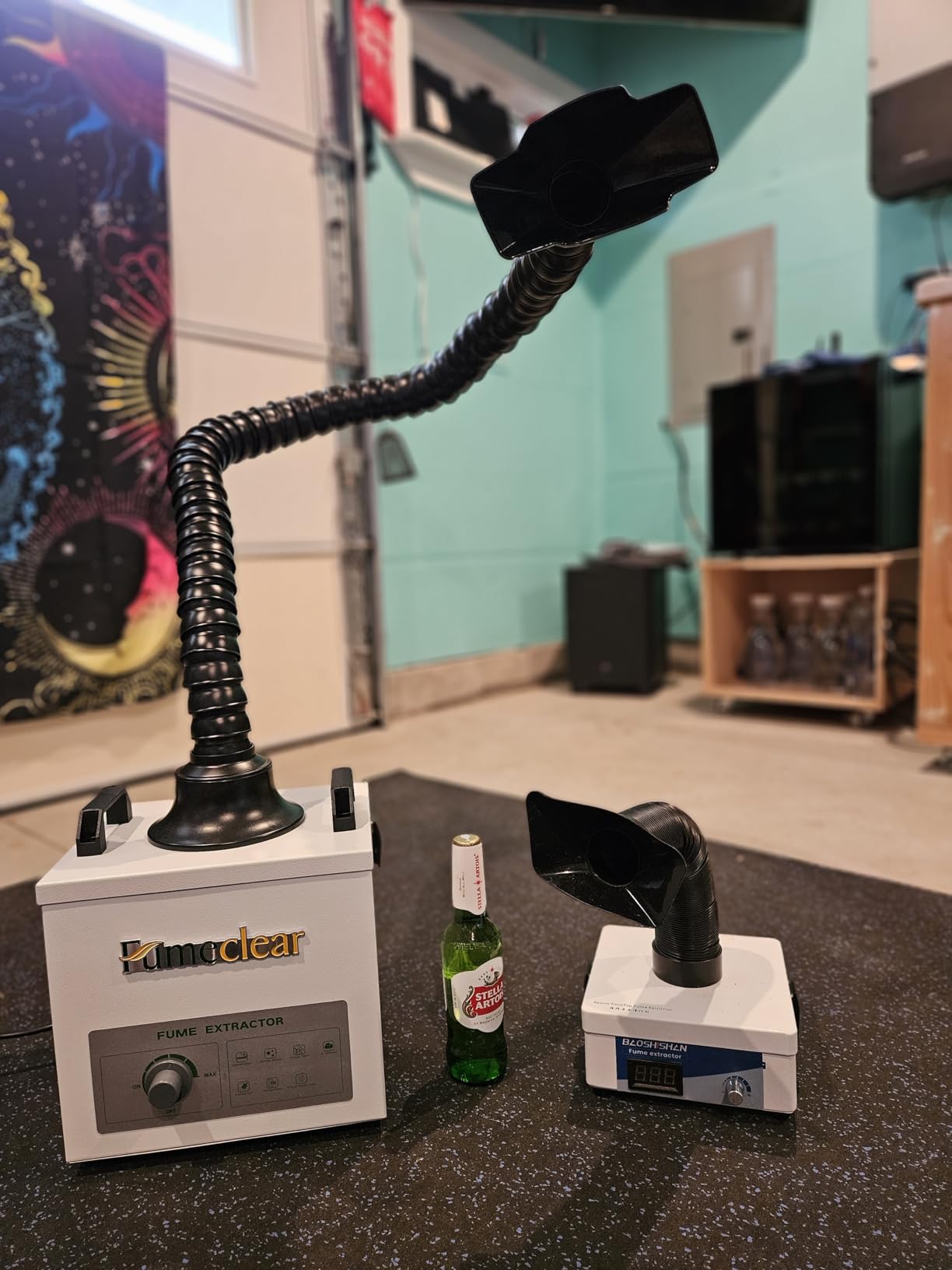 FumeClear FC-100A Fume Extractor Low-Noise & High Iodine 3-Stage Filtration | For Garages, Workshops, Soldering & Laser & Welding & Nail Odor Smoke Removal, 118CFM Suction, 100W with 12pcs H13 Filters customer photo 1