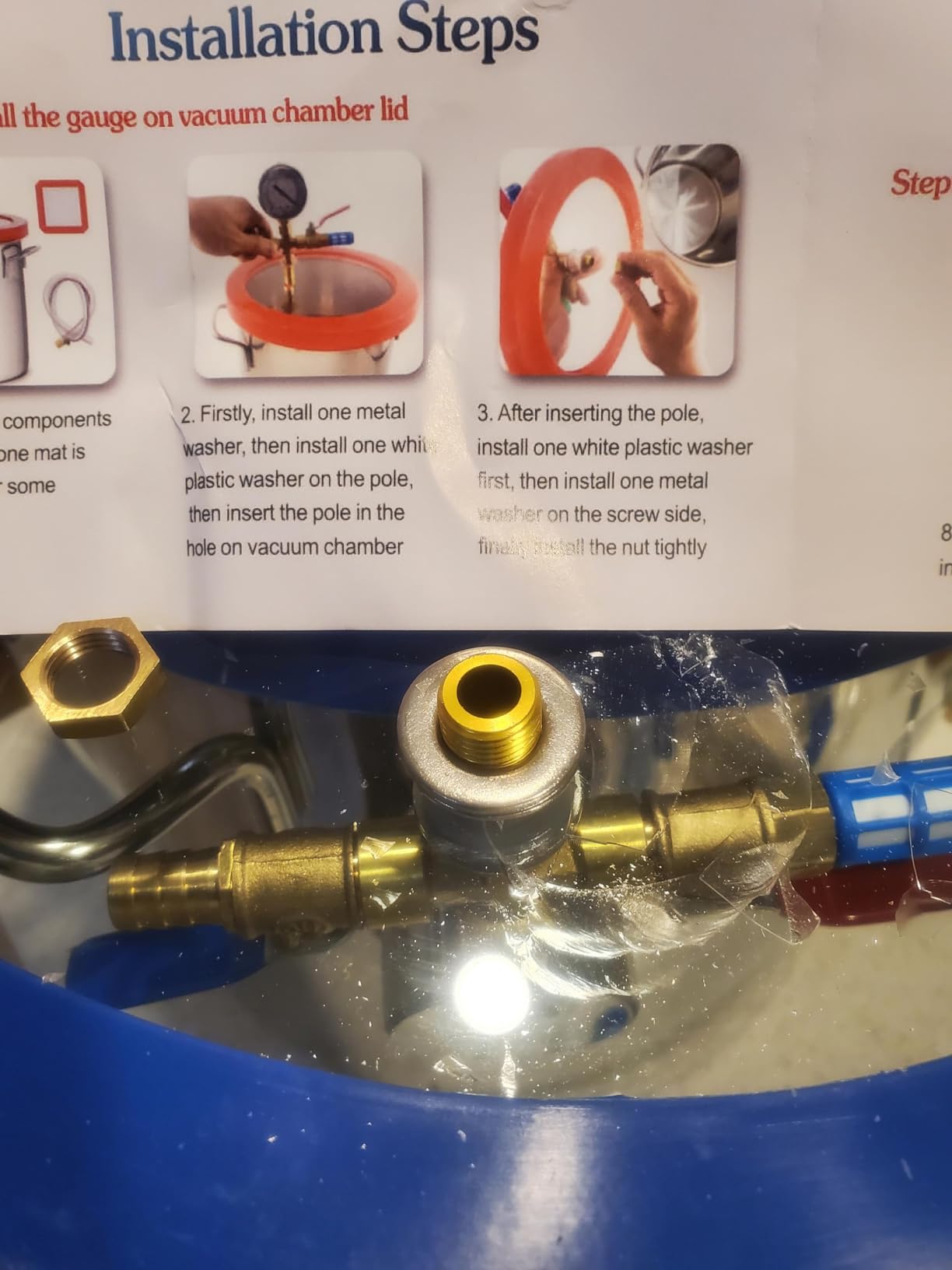 9 Gallon Vacuum Chamber Kit with 5CFM Vacuum Pump | Tempered Glass Lid, Double Rubber Seals, 1/3HP Single Stage, For Resin Casting, Silicone Degassing and Wood Stabilizing Use customer photo 1