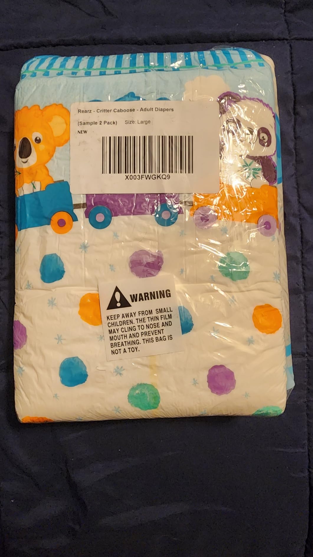 Rearz - Mega Critter Caboose - Adult Disposable Printed Diapers (12 Pack) (Medium) customer photo 2