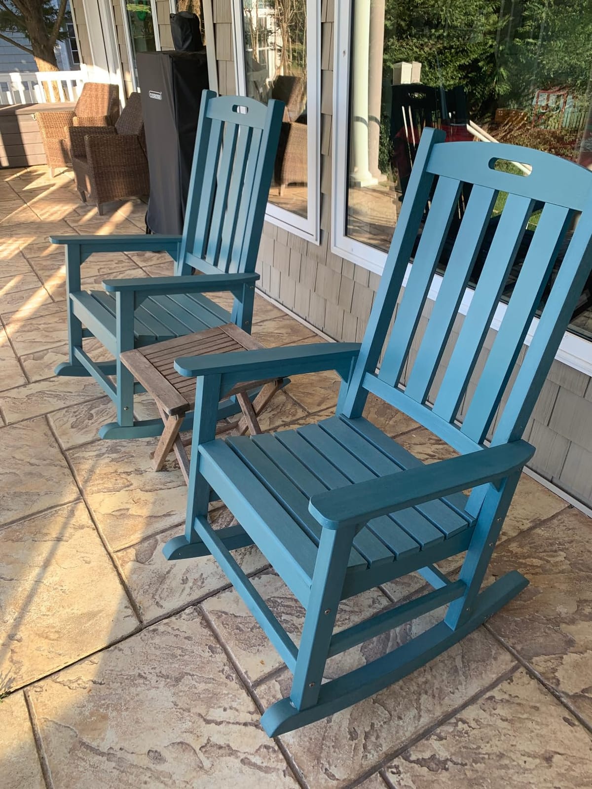 Psilvam Oversized Outdoor Rocking Chair, HDPE Porch Rocker (Red) customer photo 2