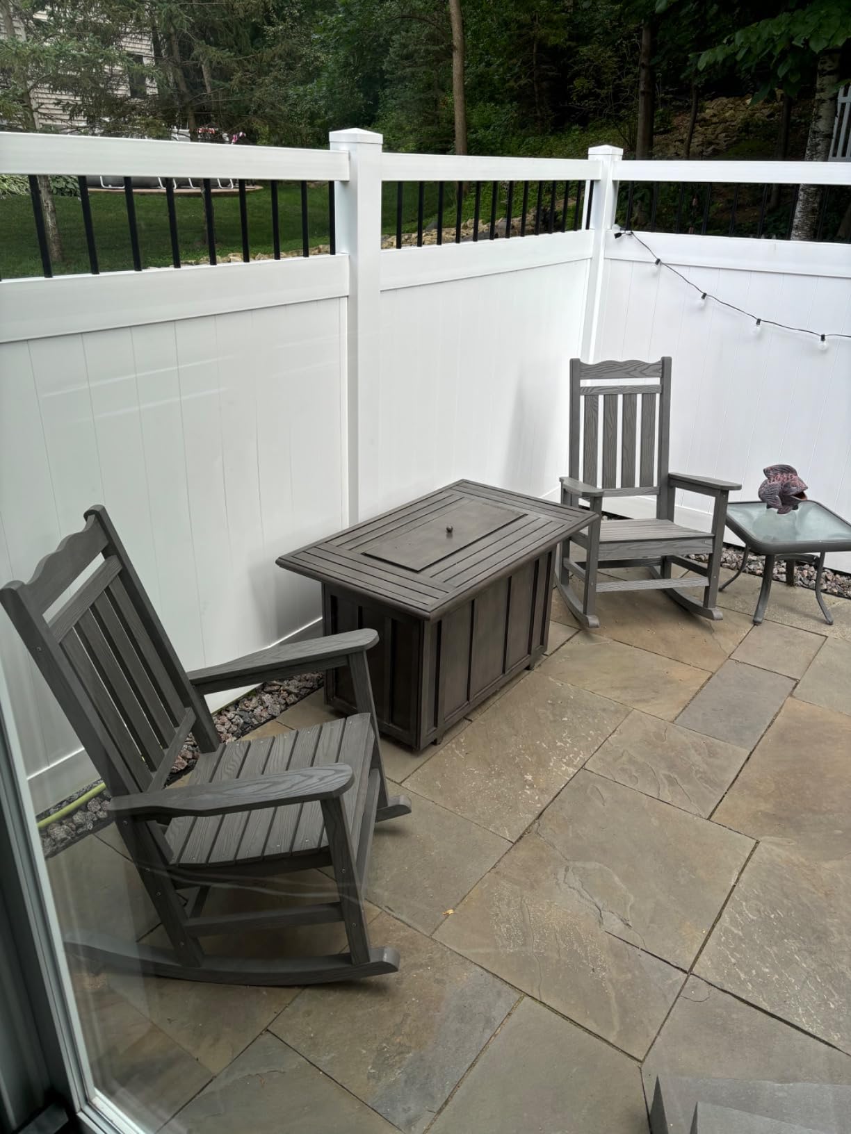 Stoog Patio Rocking Chairs Set of 2, All-Weather Outdoor & Indoor Porch Rocker with 400 lbs Weight Capacity, Front Porch Rocker Chairs Looks Like Real Wood, Teak customer photo 1