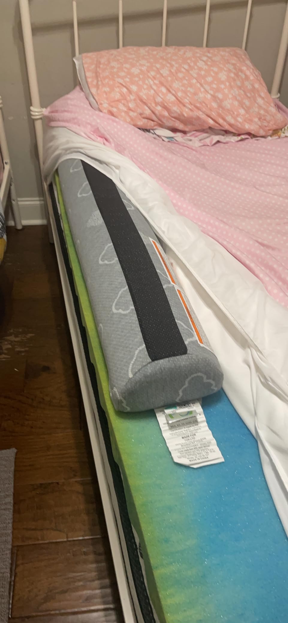 Sleepah Bed Bumpers for Toddlers - Memory Foam Guard Rail Pads for Kids Bed | Soft Removable Washable & Waterproof Cover - Dual Sided Non-Slip Noodle Long Pillow for King Queen Full Twin Beds (2 Pack) customer photo 2