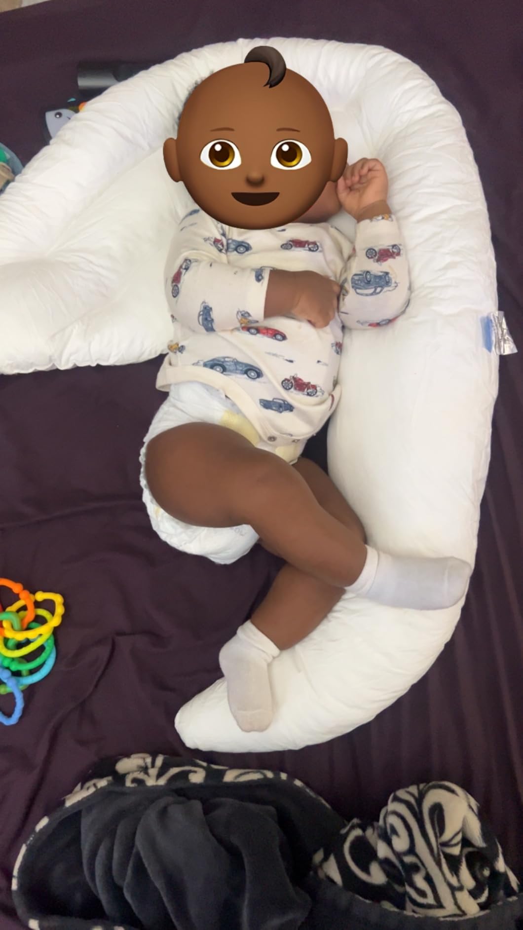 Choc chick Toddler Body Pillow, 34x27in Moon Shape Hug Pillow for Sleeping customer photo 2