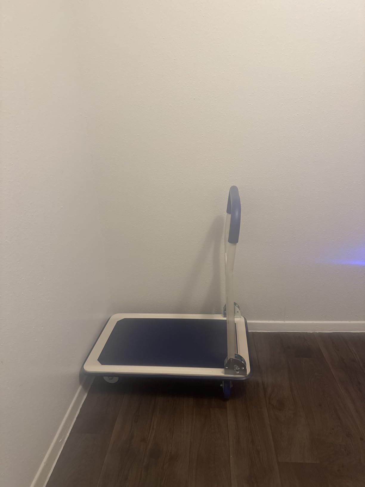 Heavy Duty Foldable Push Cart Dolly | 330 lbs. Capacity | Upgraded Collapsible Hand Truck Folding Platform with Swivel Wheels | Flat Bed Moving Wagon | Space Saving Push Handle (Blue) customer photo 1