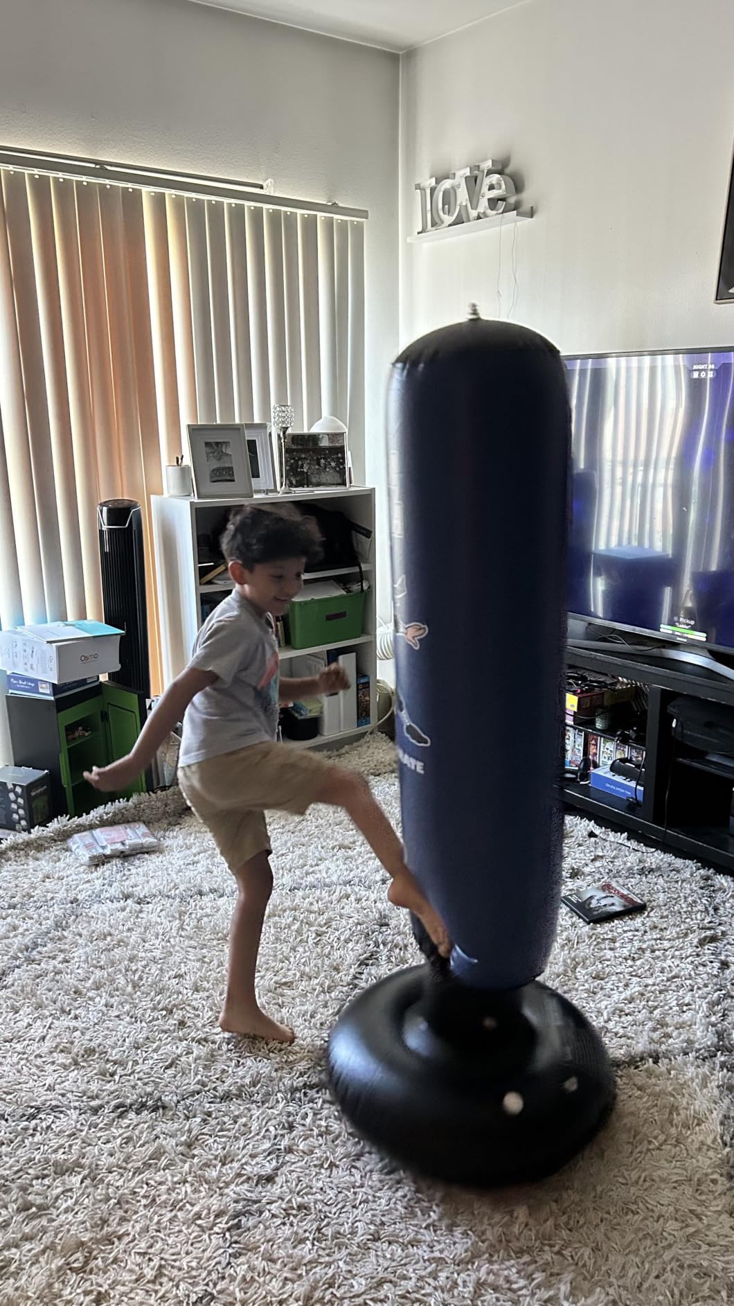 Marwan Sports Ninja Kids Punching Bag - Inflatable Sensory Toy & Birthday Gift for Boys & Girls Ages 4-12, 63