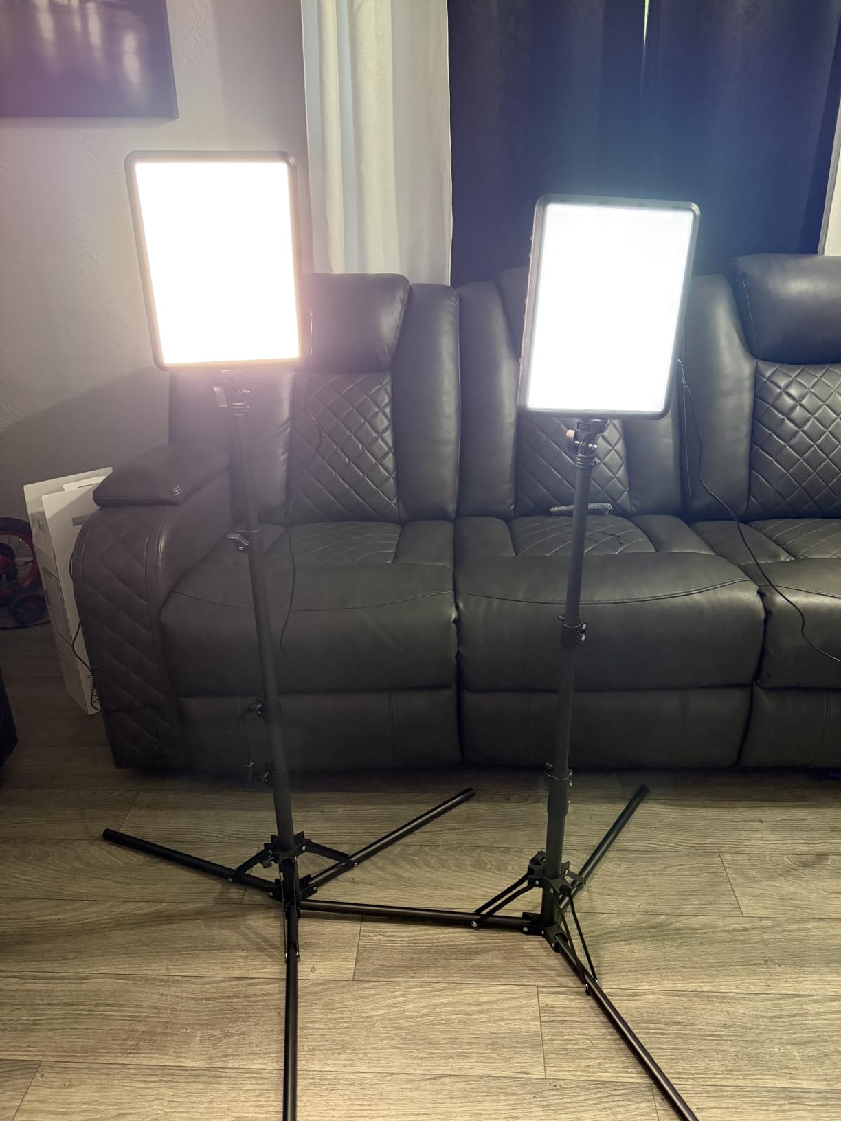 2-Pack LED Video Light Kit, NiceVeedi Studio Light, 2800-6500K Dimmable Photography Lighting Kit with Tripod Stand & Phone Holder, 73