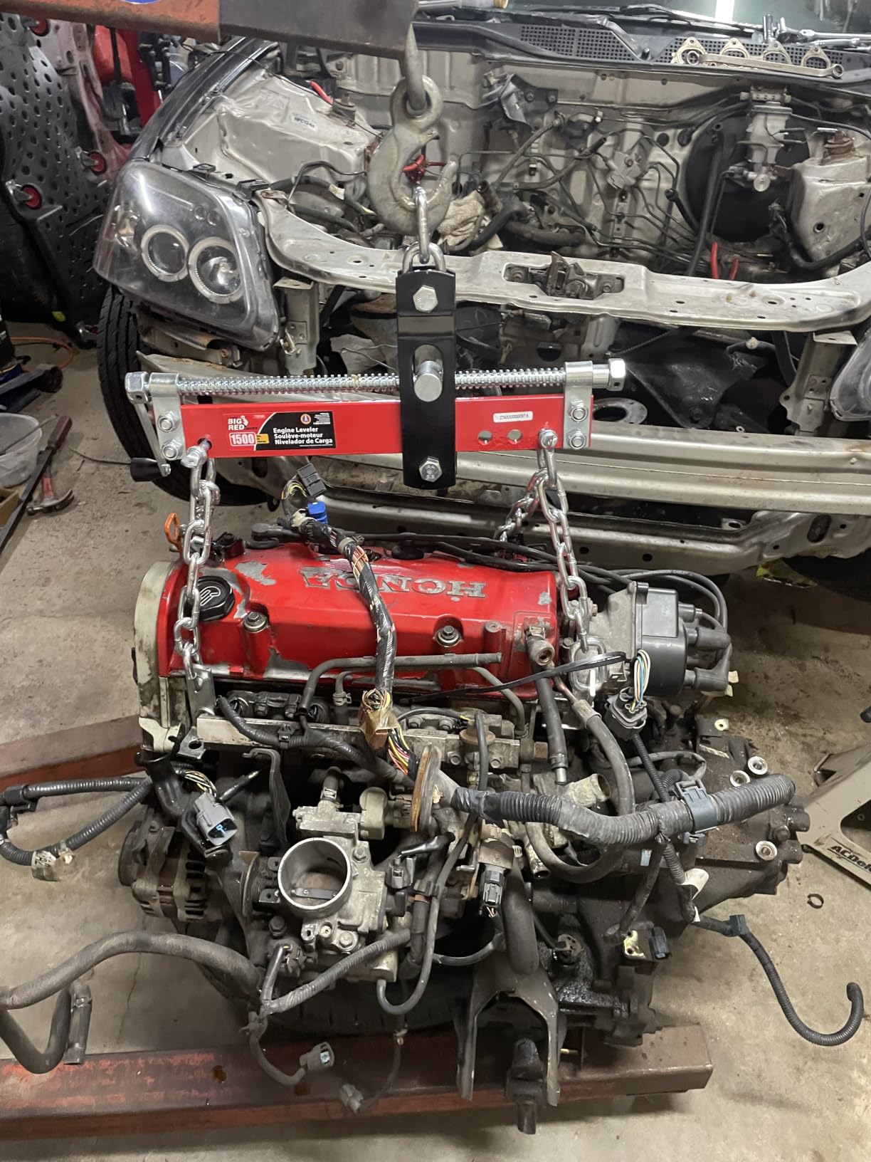 Big RED 1500lbs Engine Hoist Shop Crane Engine Leveler | Engine Hoist Shop Crane Accessory, Steel 3 Position Engine Leveler with Adjustable Handle, for Engine Configurations customer photo 1