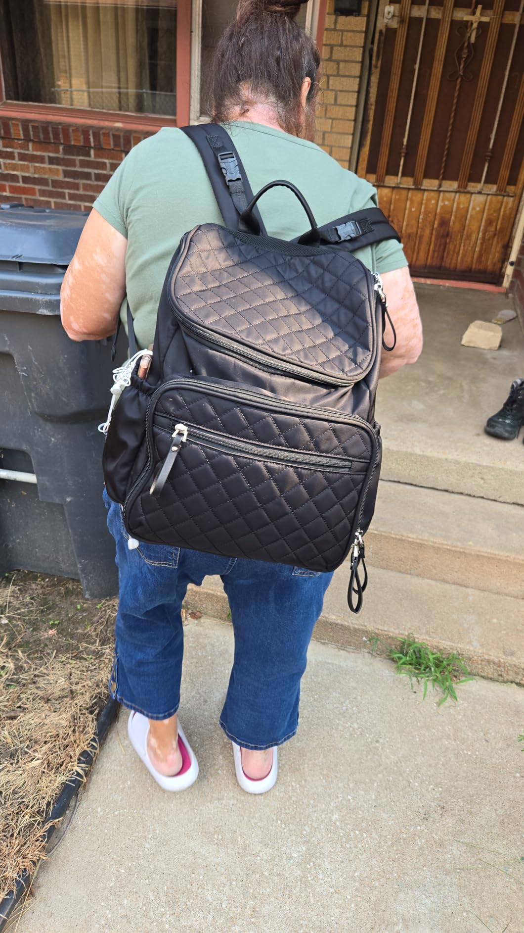 LORADI Lightweight Diaper Bag Backpack, Medium, Black customer photo 1