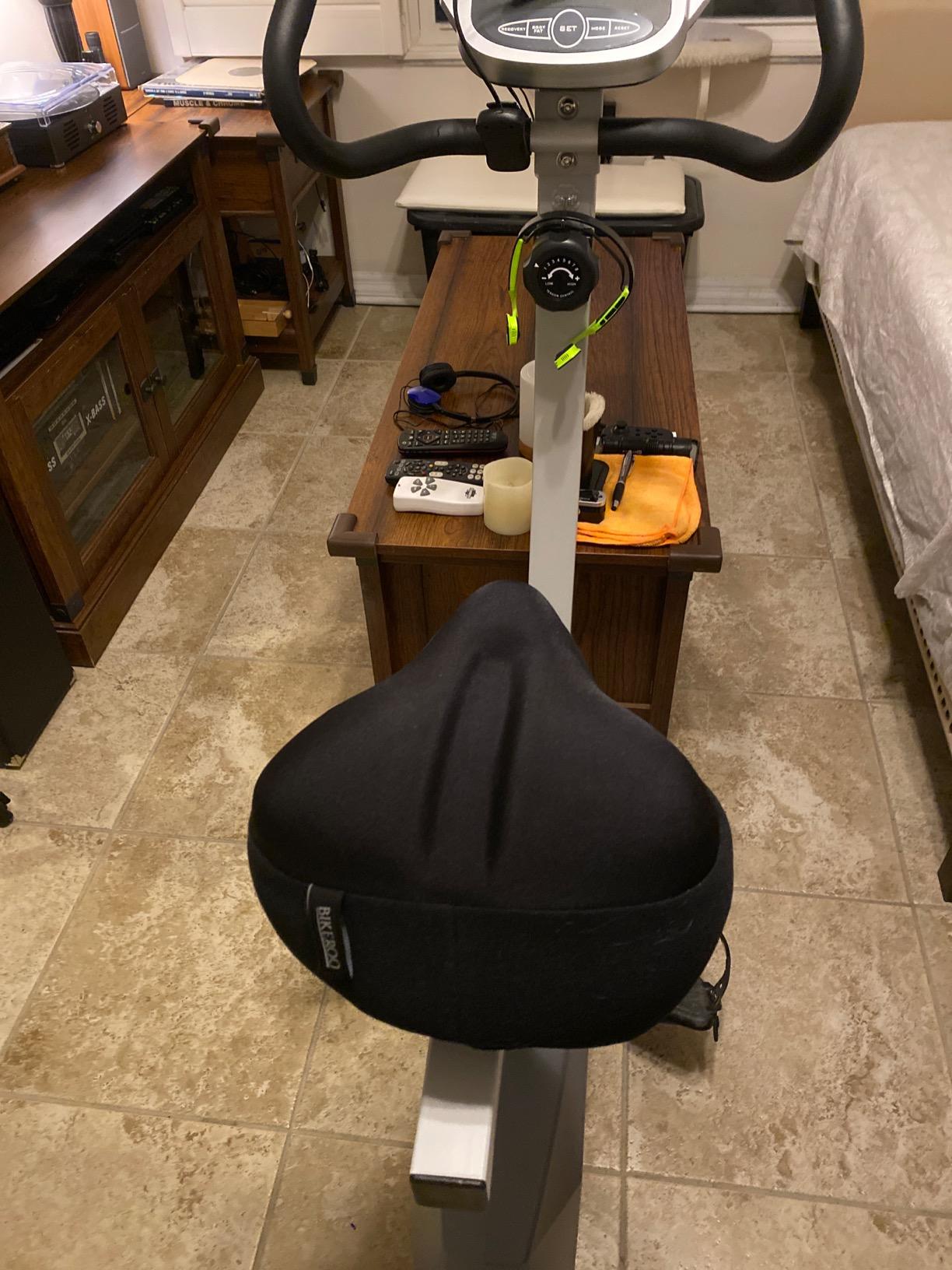 Sunny Health & Fitness Smart Magnetic Upright Exercise Bike for Home Cardio | Free SunnyFit App Connectivity, Adjustable Resistance, Custom Riding Position, Wide Inseam Range, Up to 300LB Capacity customer photo 1