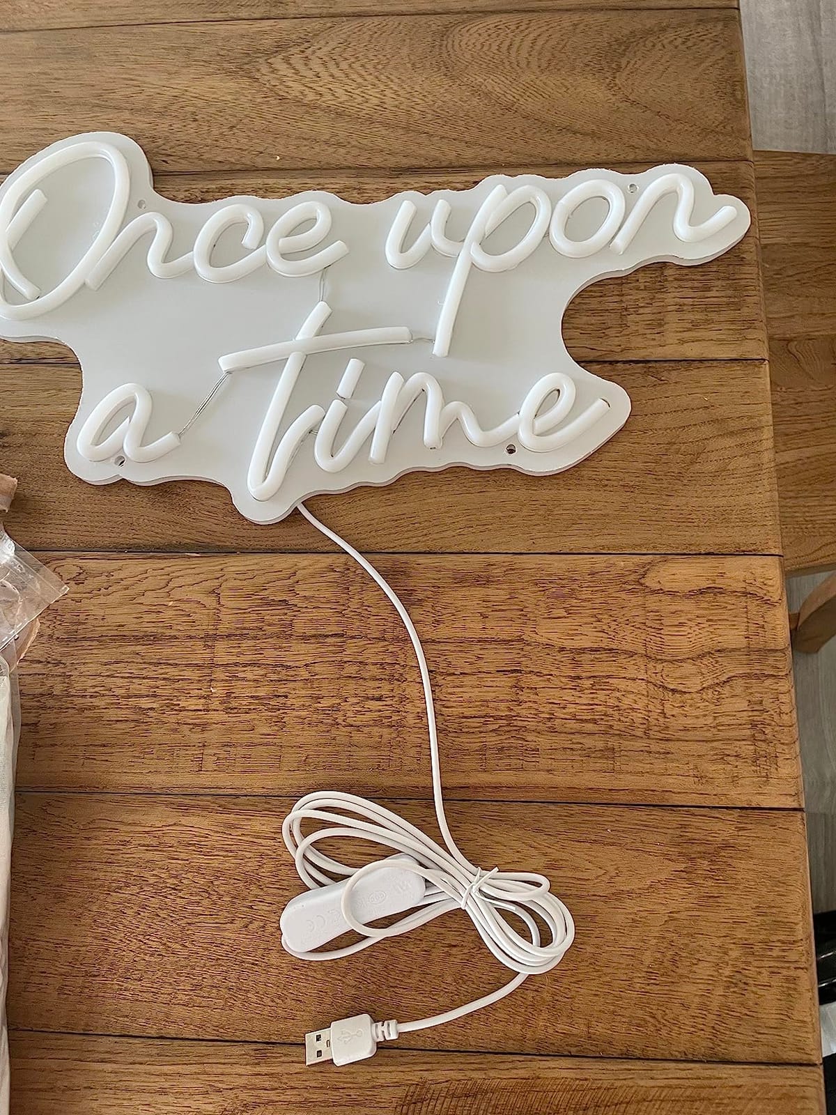 SYLHOME Once Upon A Time LED Neon Light Sign Nursery Classroom Wall Decor customer photo 2