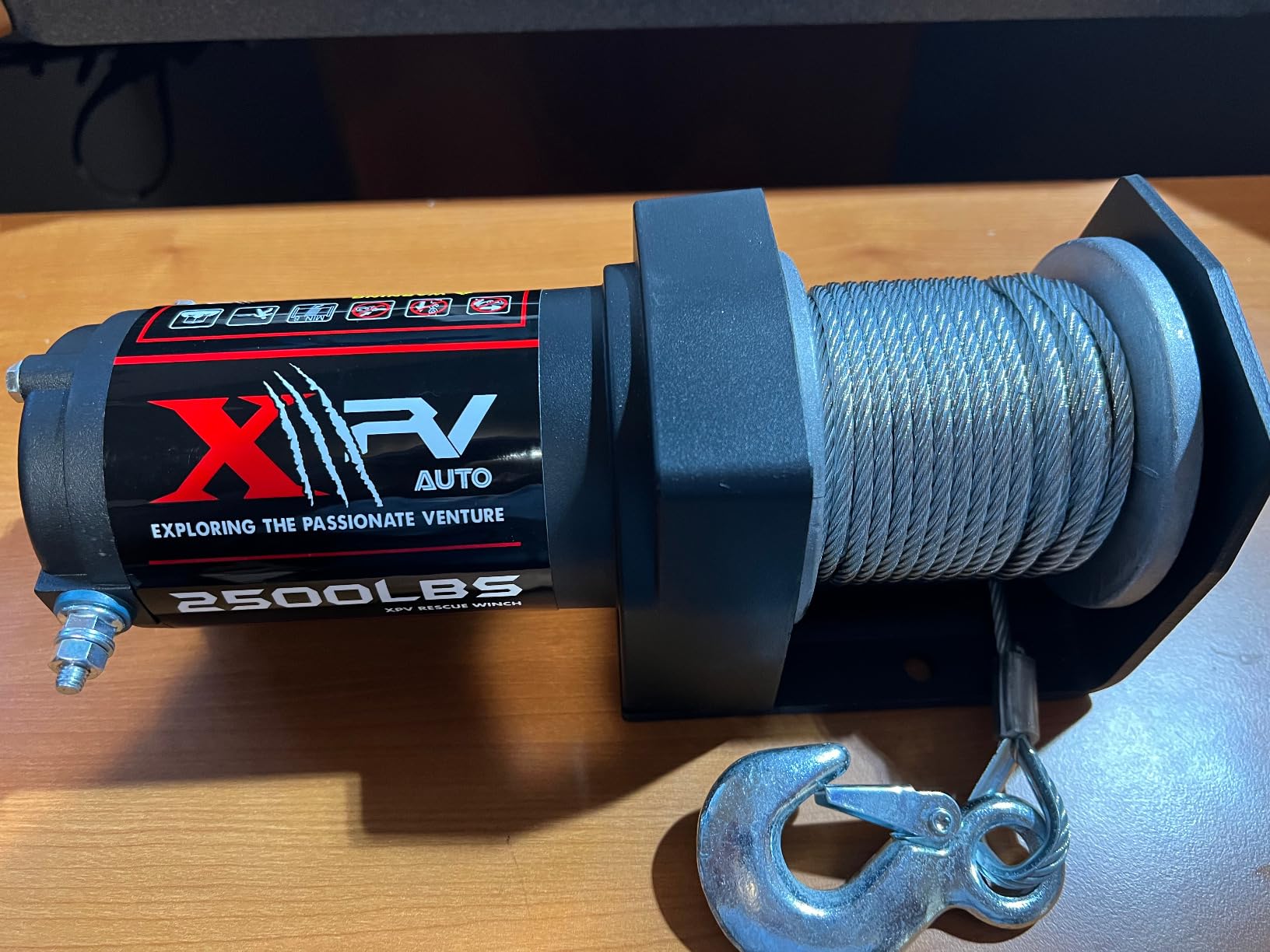 XPV AUTO 2500lbs Electric Winch 12V Waterproof Steel Cable with Wired Remote Control & Mounting Plate ATV UTV Towing Trailer Winch Off-Road customer photo 2