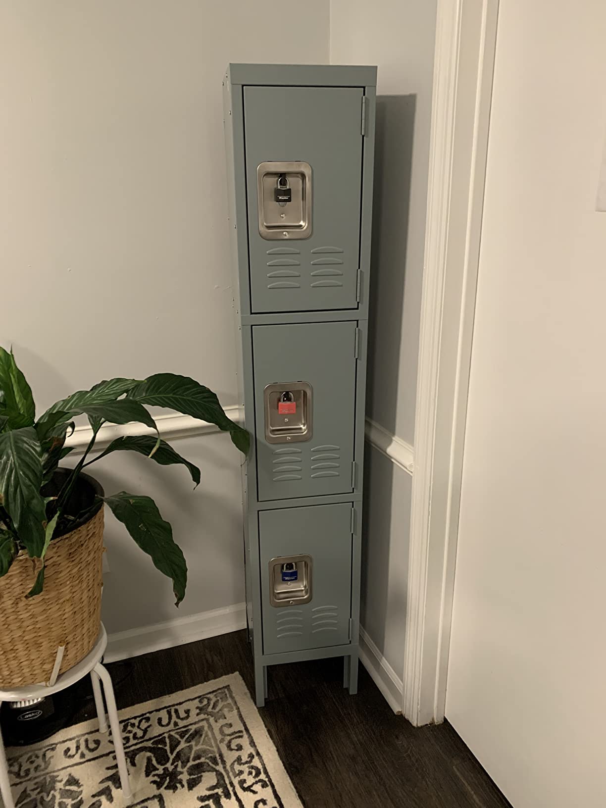 Greenvelly 9 Door Storage Locker for Employee, Metal Locker for Office, Gym, School, Lockable Black Steel Locker with Lock and Card Slot for Home,Garage customer photo 1