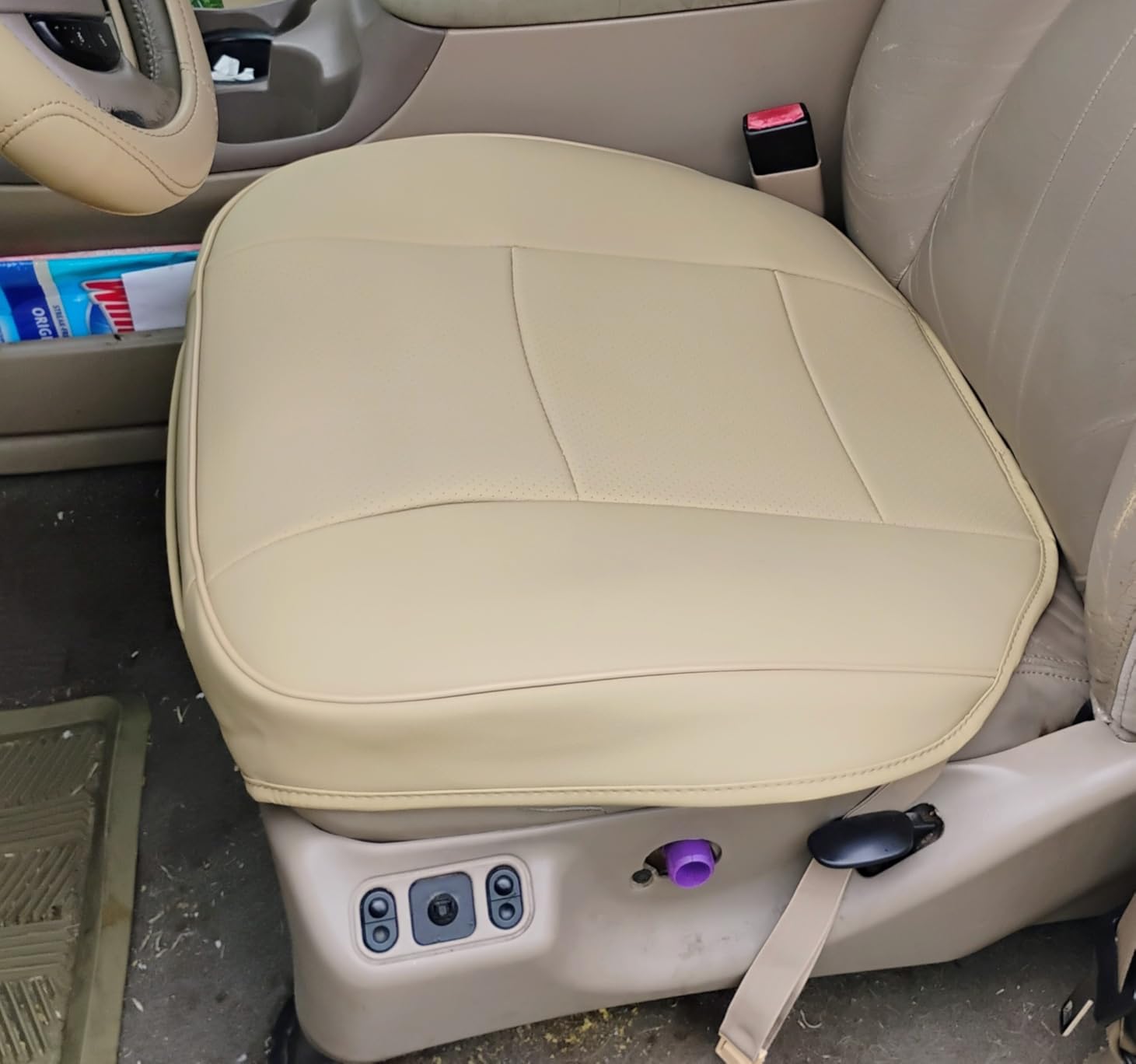 PU Leather Car Front Seat Bottom Cover Automotive Seat Cover Black 1 pcs customer photo 2
