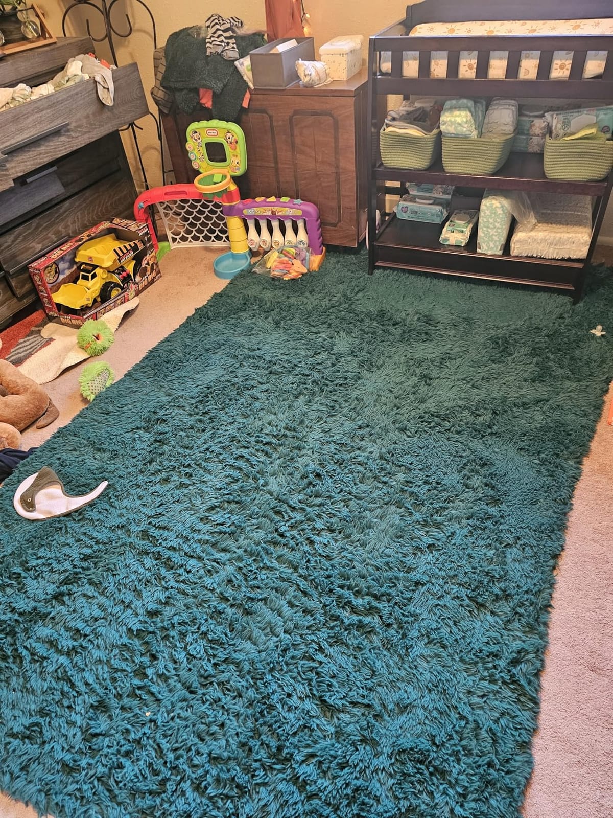 Merelax Soft Modern Indoor Shaggy Area Rug for Bedroom Livingroom Dorm Kids Room Home Decorative, Non-Slip Plush Fluffy Furry Fur Rugs Comfy Nursery Accent Floor Carpet 3x5 Feet, Baby Blue customer photo 1
