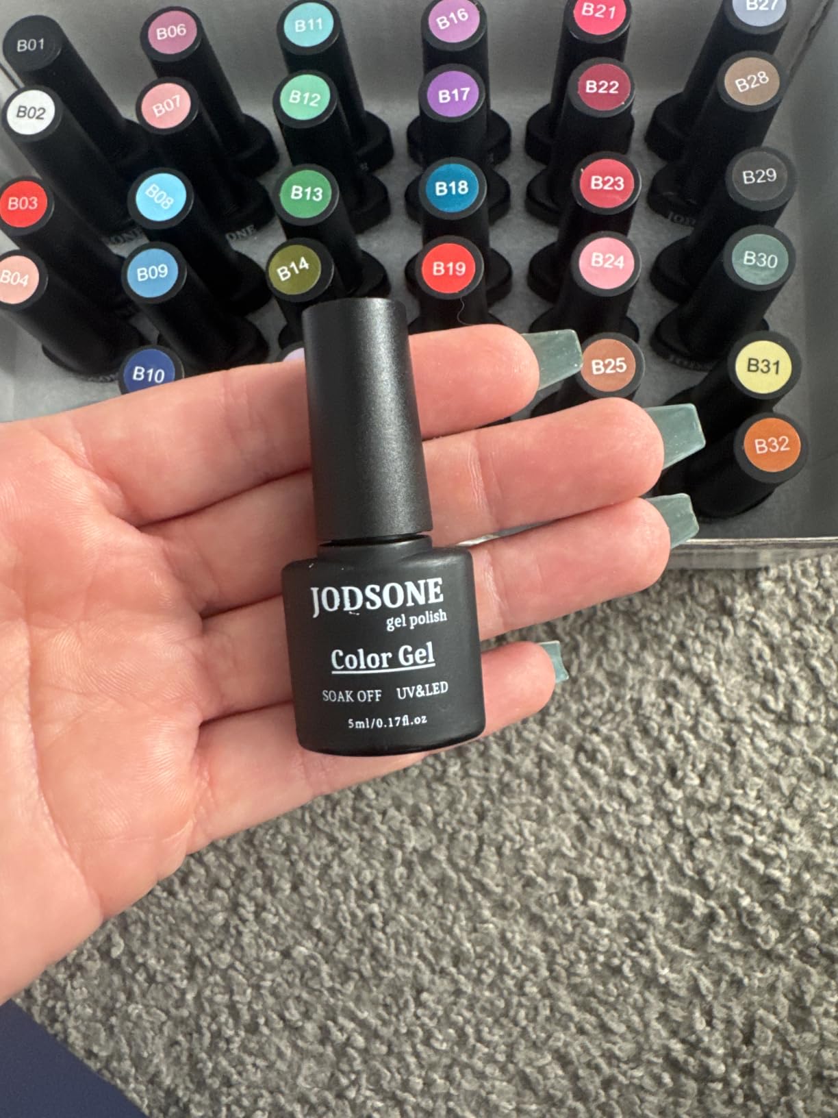 JODSONE Gel Nail Polish Kit 60 PCS with U V Light Soak off Base Top Coat 55 Shine Colors Gel Nail Kit Bright and Dark Brown Wine Red Series Manicure Set for Women and Girls customer photo 2