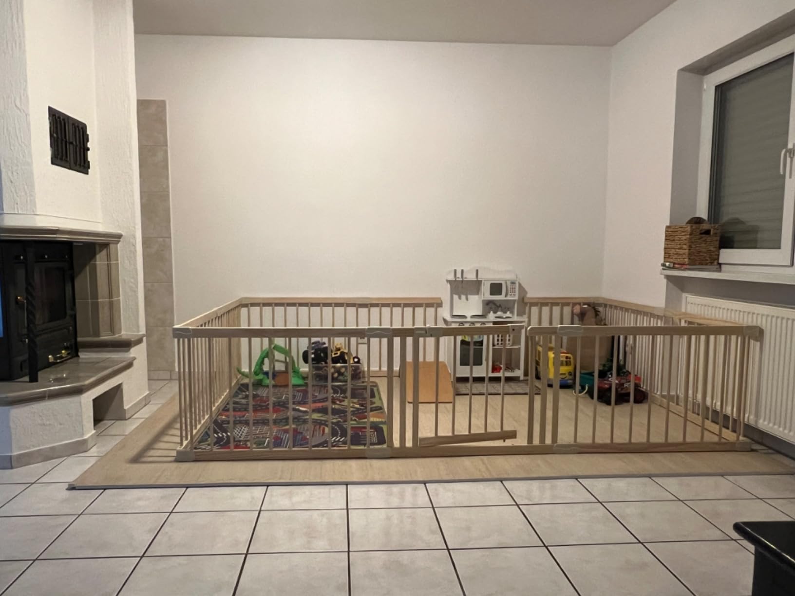Baby Playpen Play Fence Gate Play Pen Wood Large,Playpens for Babies and Toddlers Kids Indoor,Baby Play Yards Gym customer photo 1
