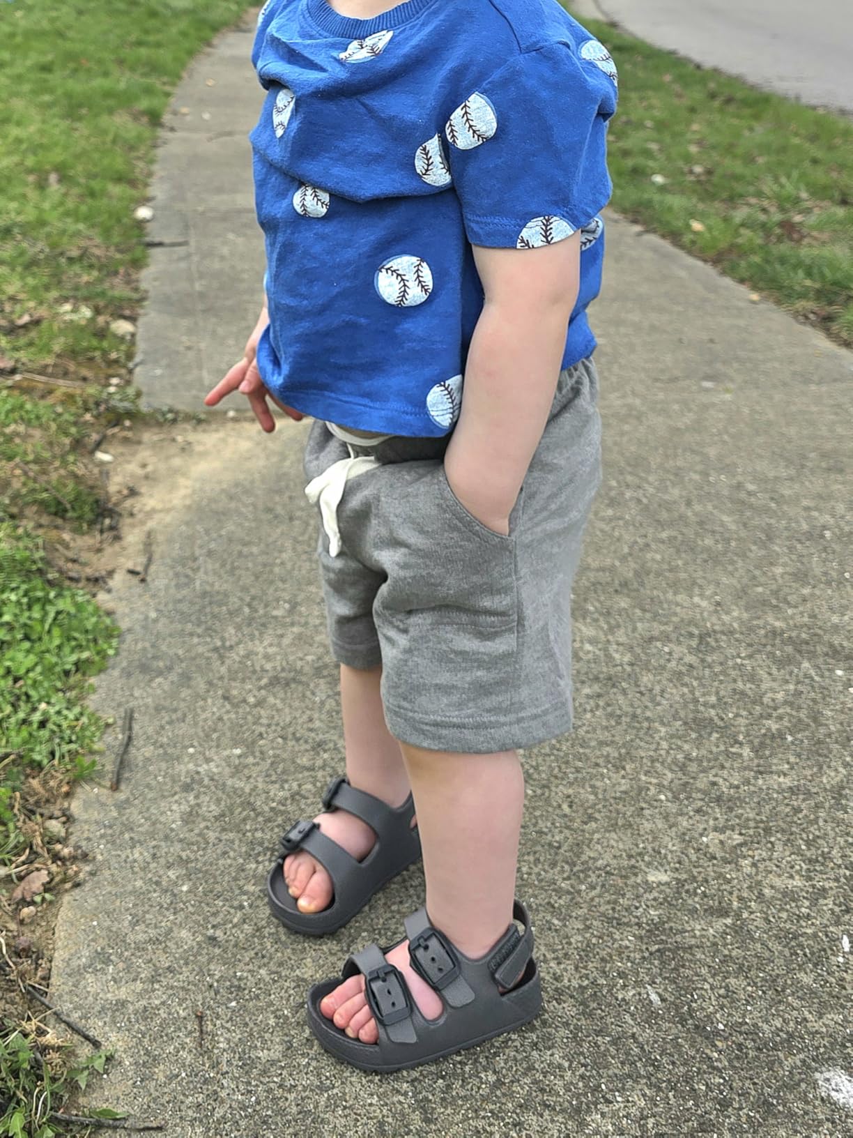 The Children's Place Baby Boys and Toddler Everyday Double Buckle Slide Sandals with Backstrap customer photo 2