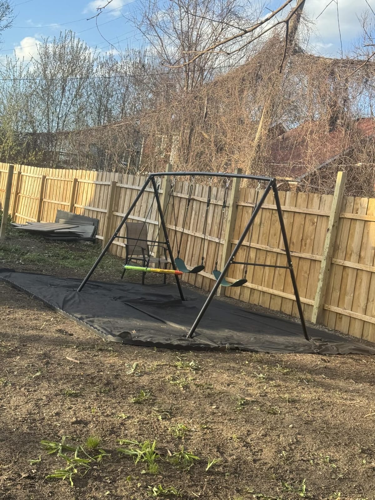 Hapfan 3 Seat Swing Set for Backyard with Saucer & Belt Swings customer photo 2