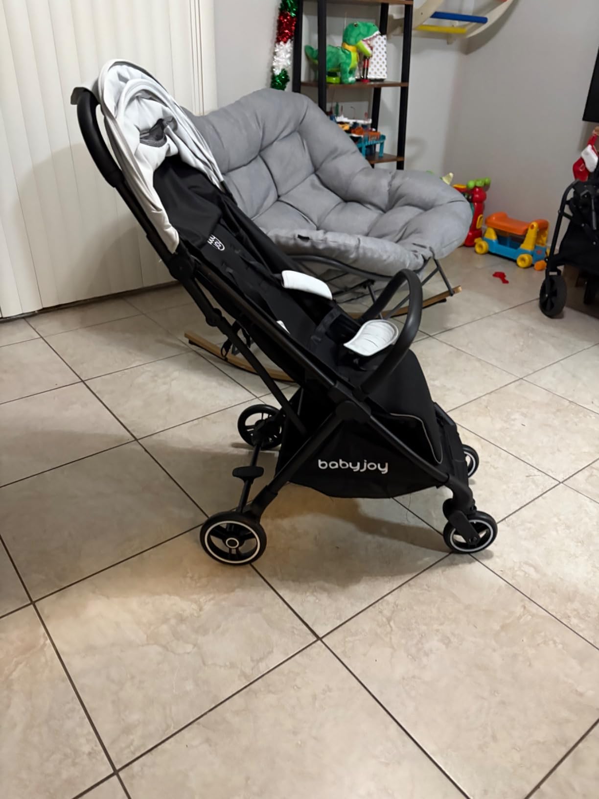 BABY JOY Lightweight Baby Stroller, Compact Travel Stroller for Airplane, Infant Toddler Stroller w/Adjustable Backrest & Canopy, Storage Basket, Self Standing Gravity Fold, Aluminium Frame (Pink) customer photo 2