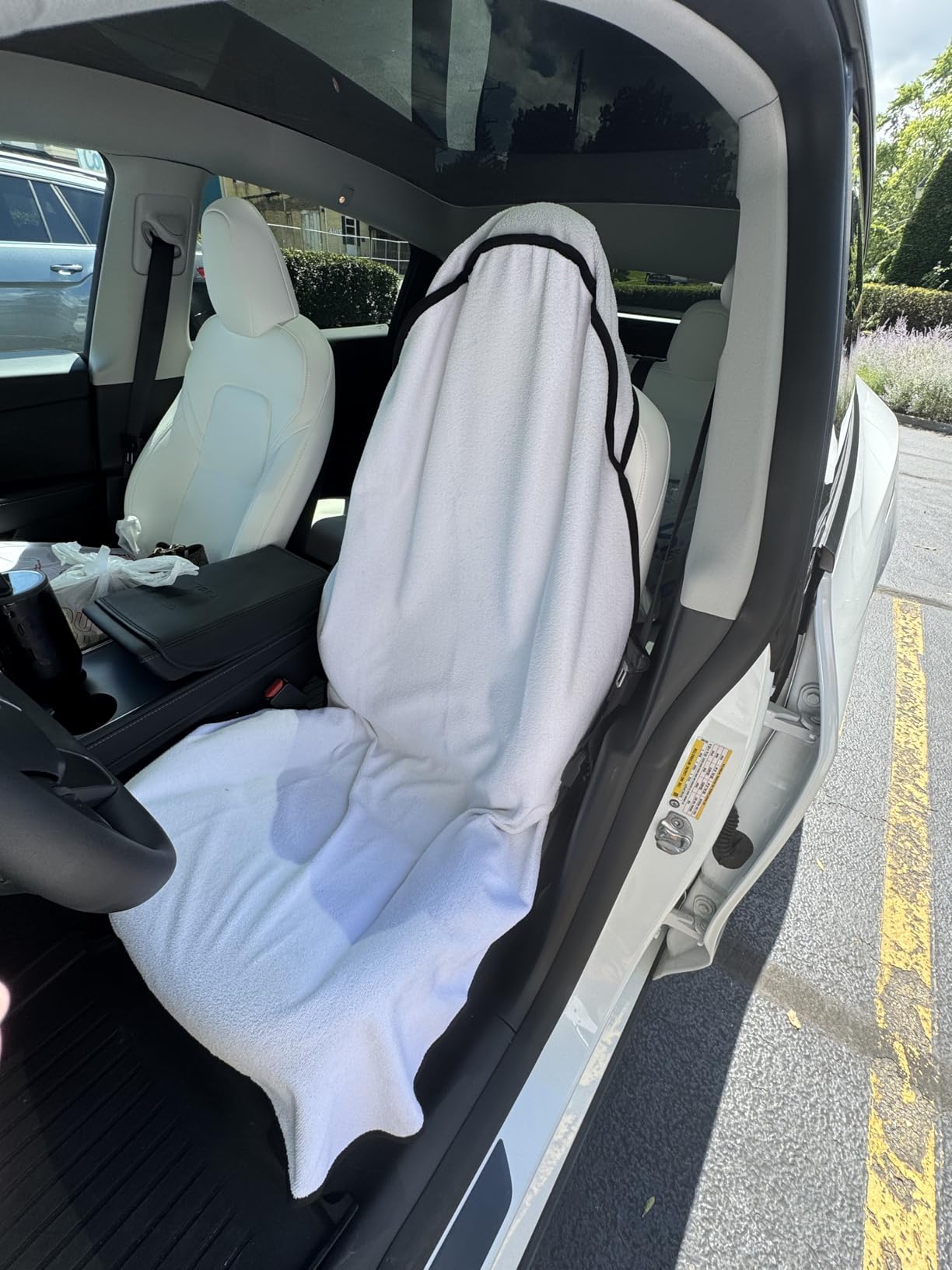 Waterproof Sweating Car Seat Cover for Post Gym Workout, Running, Swimming, Beach and Hiking, Universal Fit Non-Slip Towel Bucket Seat Protector for Cars SUV Trucks, Machine Washable (Black) customer photo 2