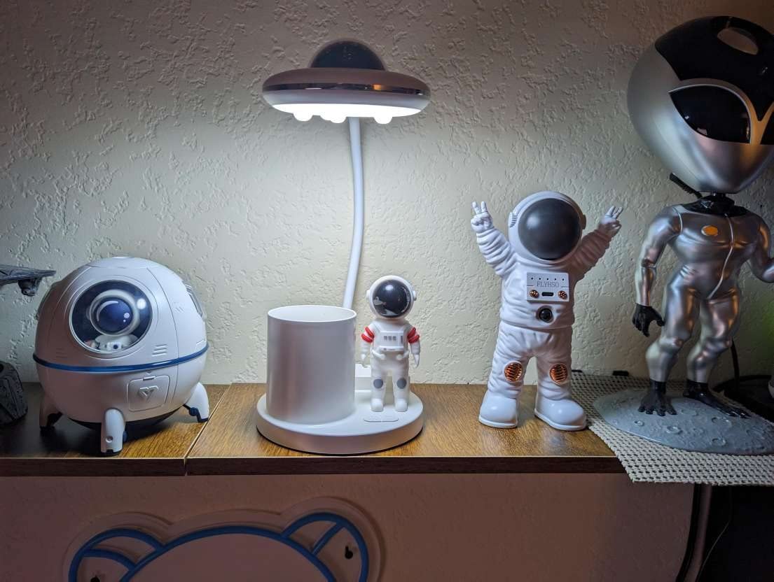 Astronaut Desk Lamp for Kids,Star Space Projector Galaxy Small Desk Lamps customer photo 1