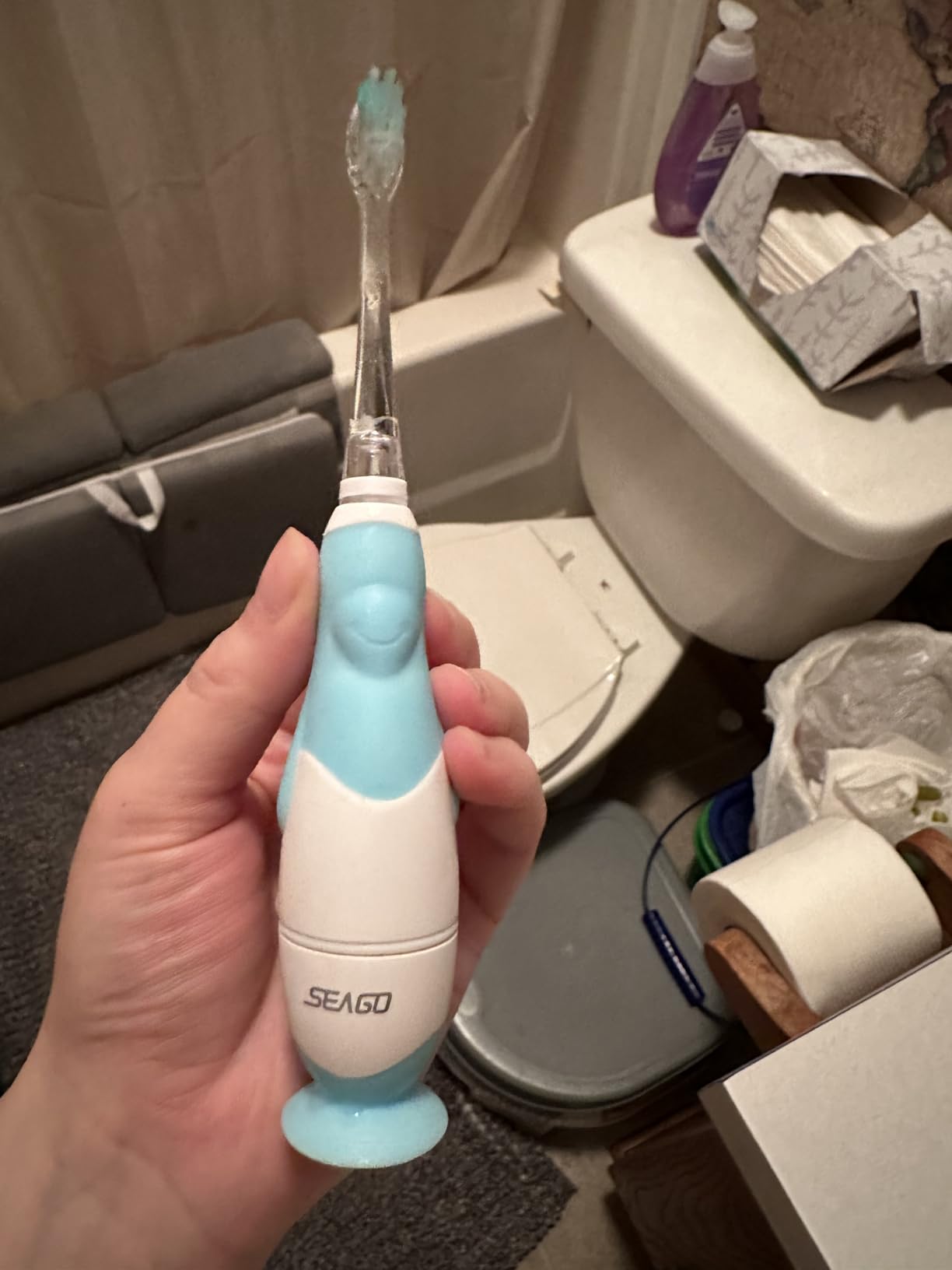 SEAGO Toddler Electric Toothbrush for Babies, Timer, LED Light, 4 Heads customer photo 2