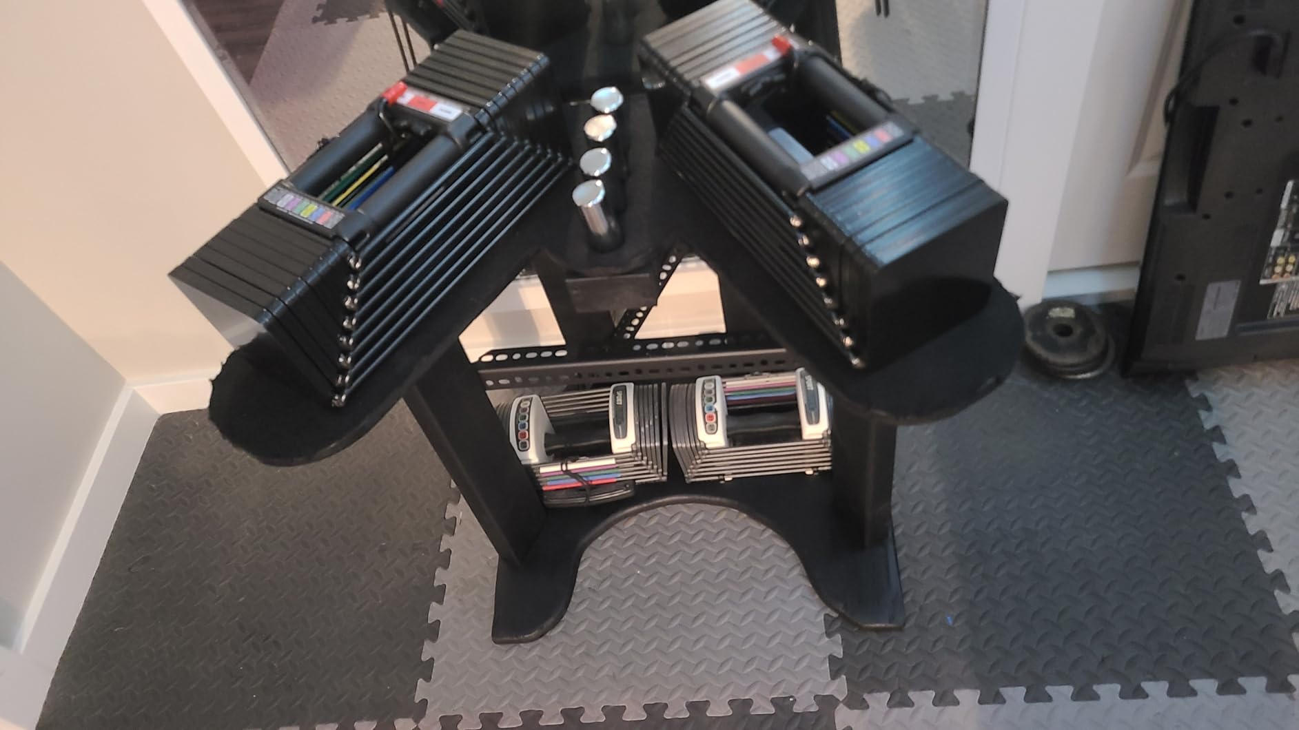 PowerBlock Elite USA 90 Pound Adjustable Dumbbells, Sold in Pairs, 5-90 lb. | Includes Stage 1, 2 & 3 expansions customer photo 2