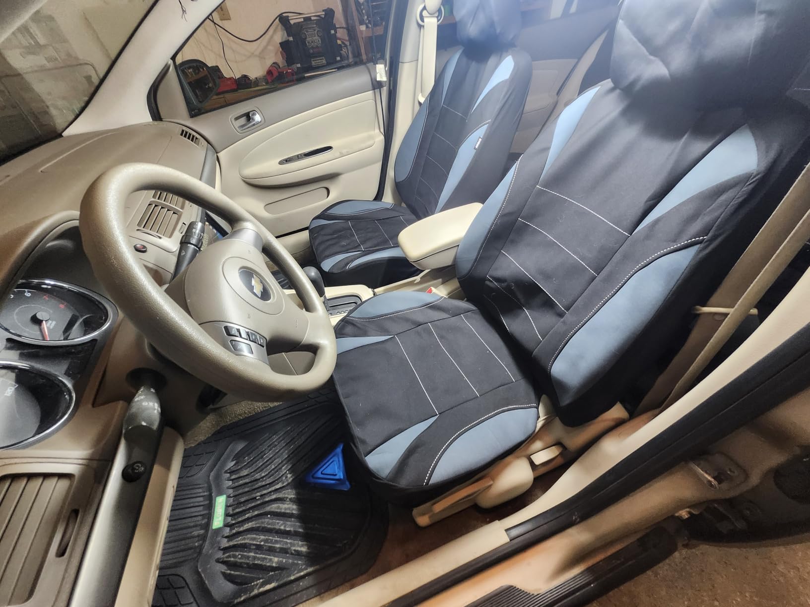 CAR PASS Waterproof Car Seat Covers Full Sets, Universal Fit Seat Covers for Cars, EVA Neoprene Seat Cover Set Full Sets, Interior Covers for Auto SUV,Vans,sedans, Trucks,(Black and Gray) customer photo 2