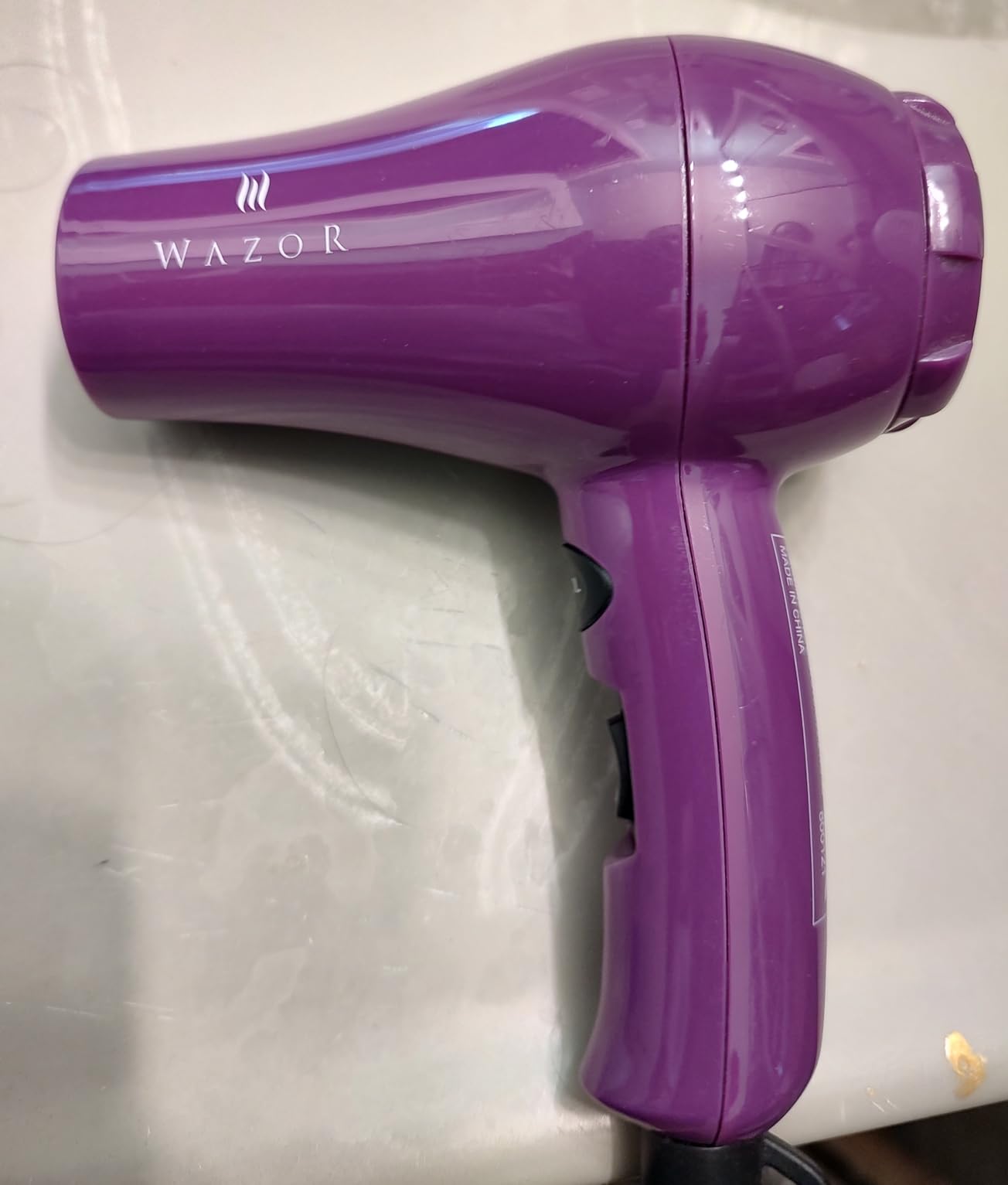 Wazor Compact 1000W Blow Dryer for Kids & Pour Painting Mini Travel Hair Dryer for RV, Ionic Lightweight Dryer with Concentrator, Cool Shot Button, Purple customer photo 2