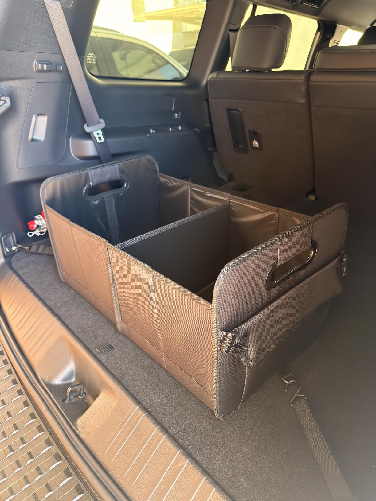 AOKJOY Car Trunk Organizer Car Storage Organizer Collapsible Multi Compartment Car Organizer Adjustable Straps for SUV(Beige) customer photo 2