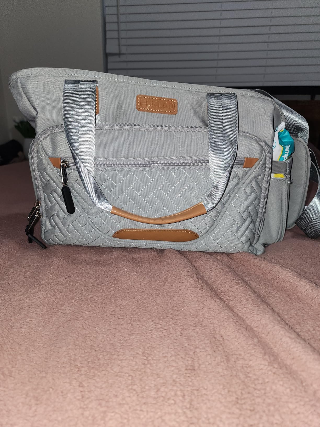 FHELAD Diaper Bag Tote, Large Tote Diaper Bag with Luggage Strap, 14 Pocket customer photo 2