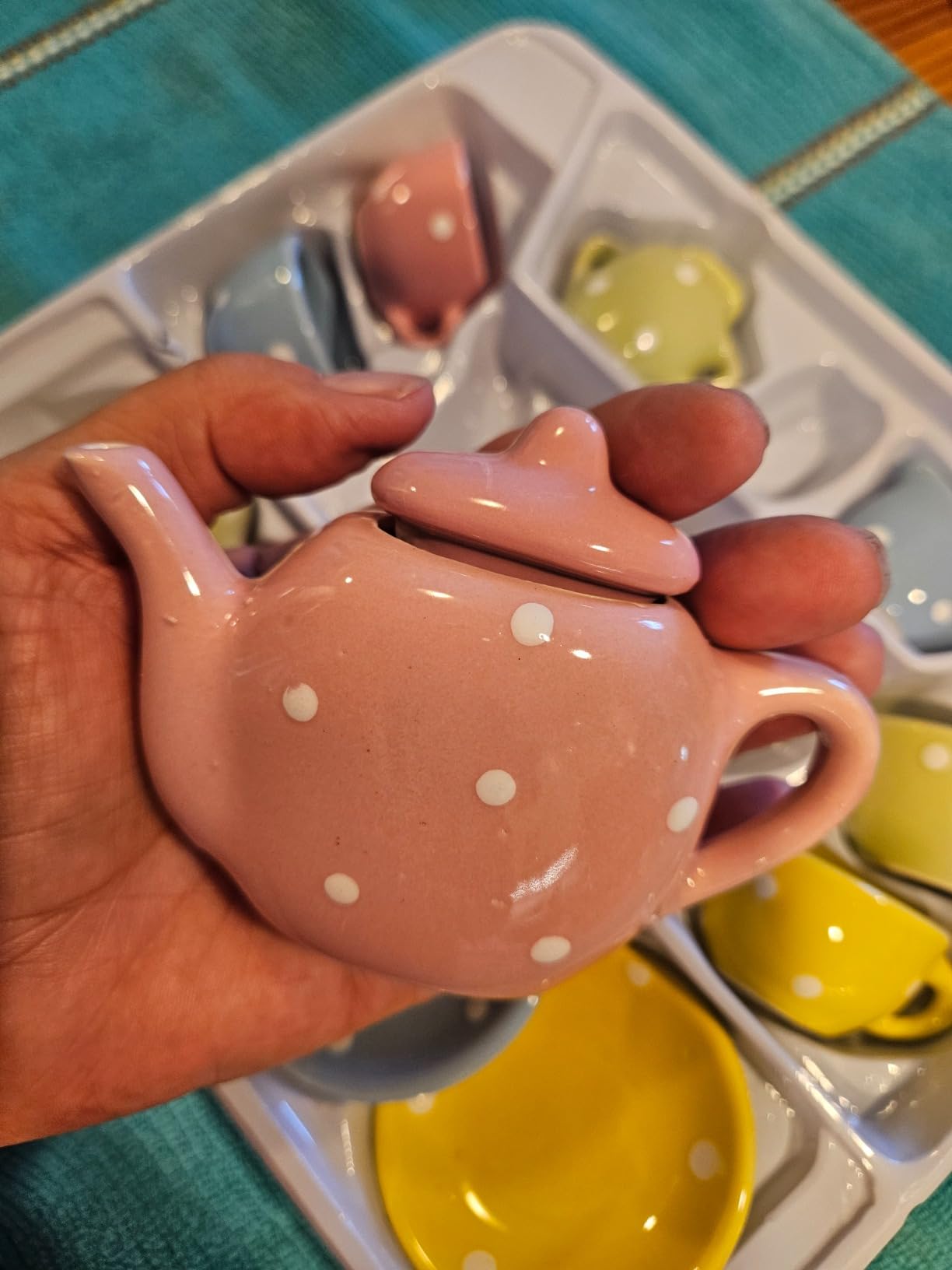 Lollipop Porcelain Tea Set for Little Girls | Kids Tea Party Toy with Teacups and Saucers | Delightful Girls Tea Set for Ages 4-12 | Charming Porcelain Tea Cups for Childs -13 pcs Teacups Sets customer photo 1