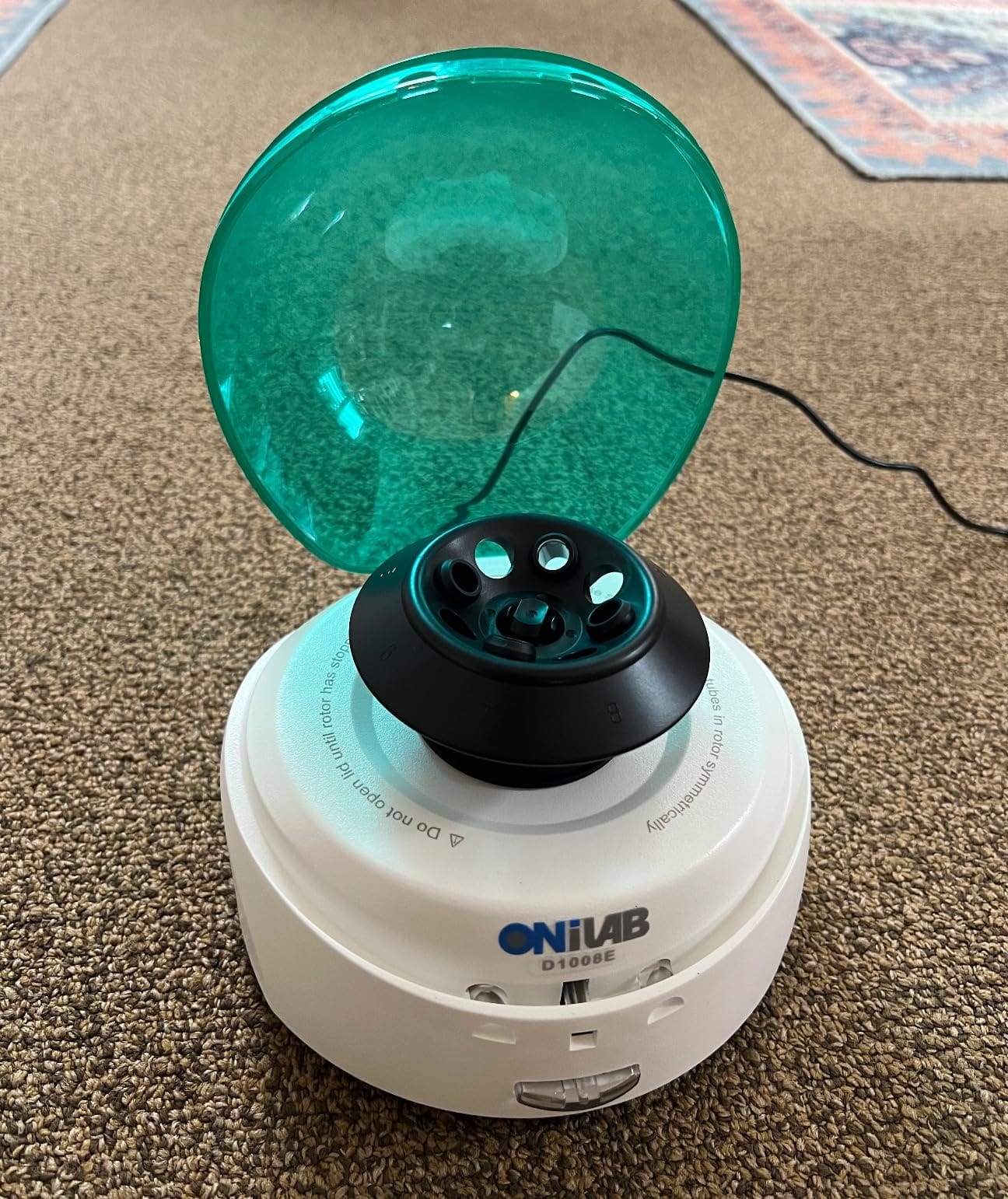ONiLAB Scientific Mini Centrifuge 5000RPM, 1360 x g RCF, Lab Benchtop Centrifuge with 2 Rotors for 8 x 0.2/0.5/1.5/2.0ml and 0.2mL×32 PCR Strips, Low Noise≤45dB, 100-240V, Green lid (ONLY for MICROTUBES) customer photo 1