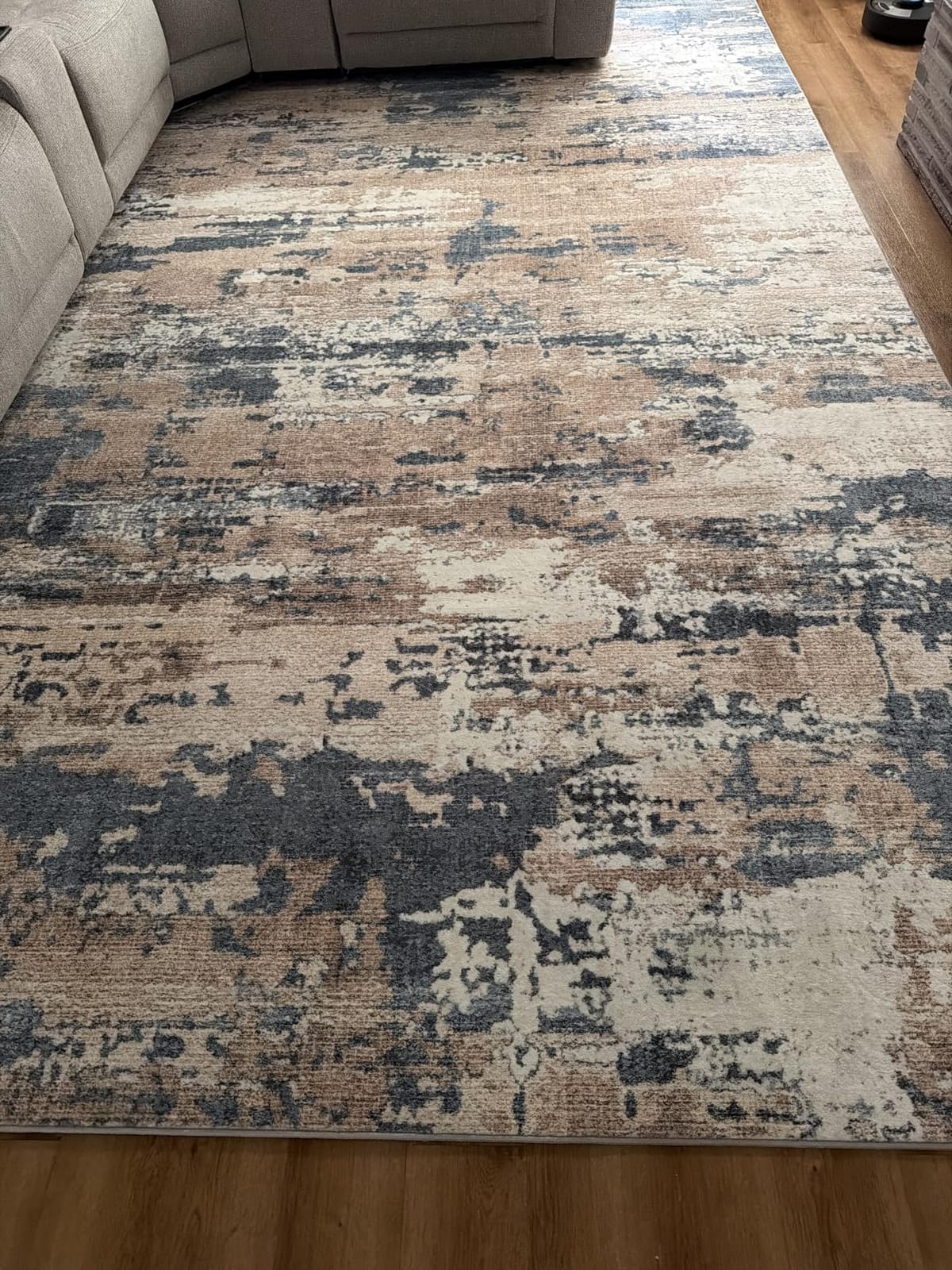 5x7 Area Rugs for Living Room Large Washable Abstract Rug White Gray Blue customer photo 1