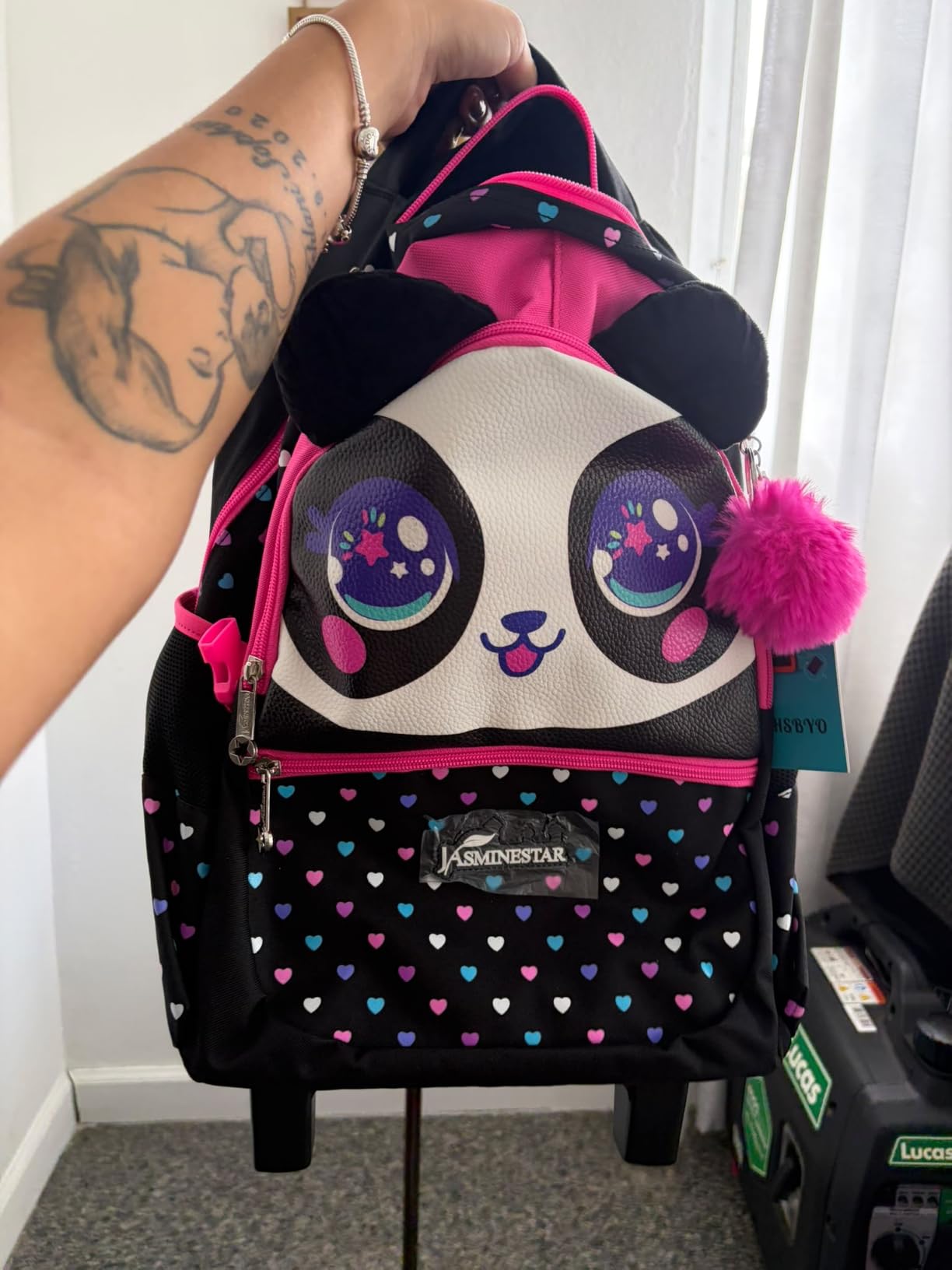 Unicorn Roller Backpack with Wheels Set for Elementary Students Carry on Luggage Bookbag with Roller for Girls Kids customer photo 2