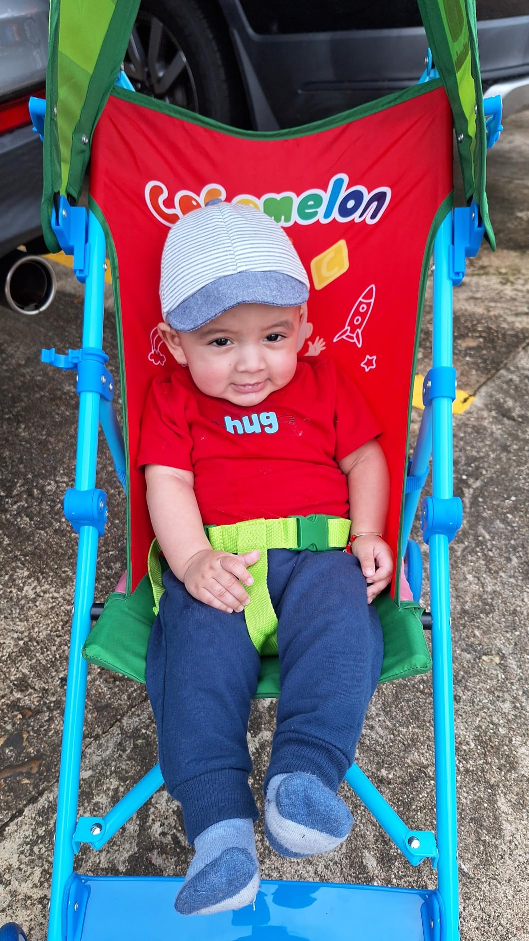 Sunny Days Entertainment CoComelon Official Umbrella Stroller with Canopy - Red Travel Stroller for Newborns Toddlers and Kids, Large customer photo 1
