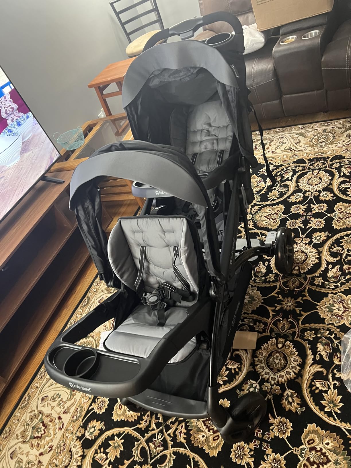 Baby Trend Sit N' Stand Double Stroller & 2 EZ-Lift Car Seats, Modern Khaki customer photo 1