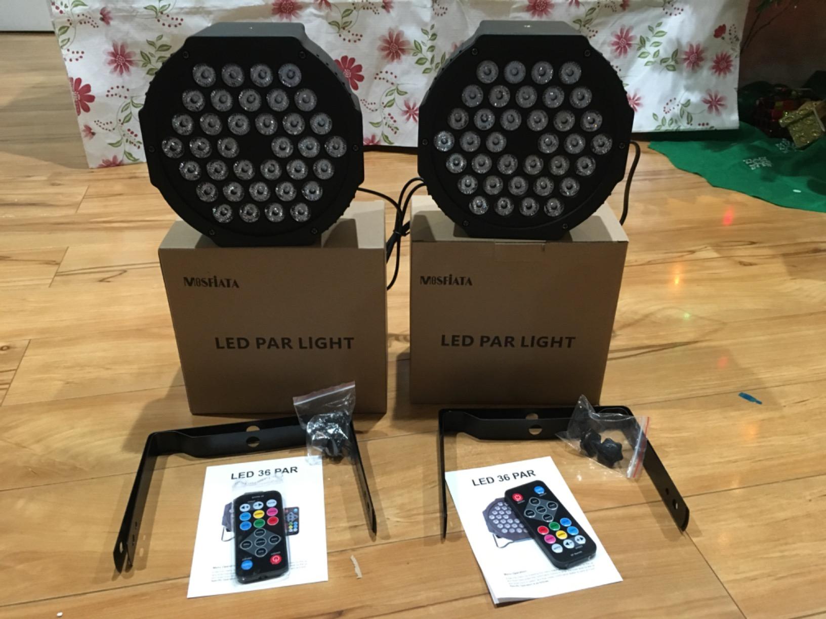 MOSFiATA Par Lights 6 Pack, RGB 36LEDs Stage Light Sound Activated DMX Control, 7 Lighting Modes with Remote Control for Festival DJ Party Club KTV Disco (6 Pack) customer photo 2