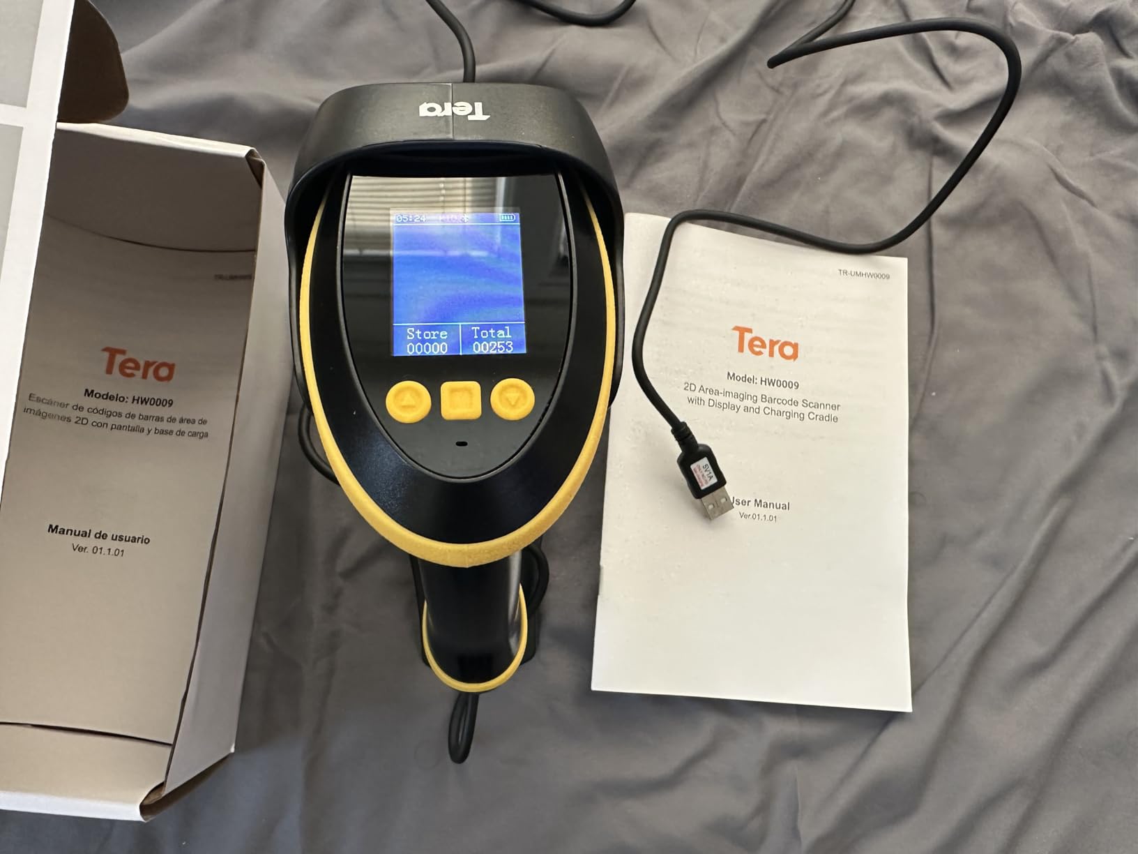 Tera Barcode Scanner Wireless with Screen: Pro Version 1D 2D QR with Setting Keypad Charging Cradle Works with Bluetooth 2.4G Wireless USB Wired Handheld Bar Code Reader HW0009 customer photo 1