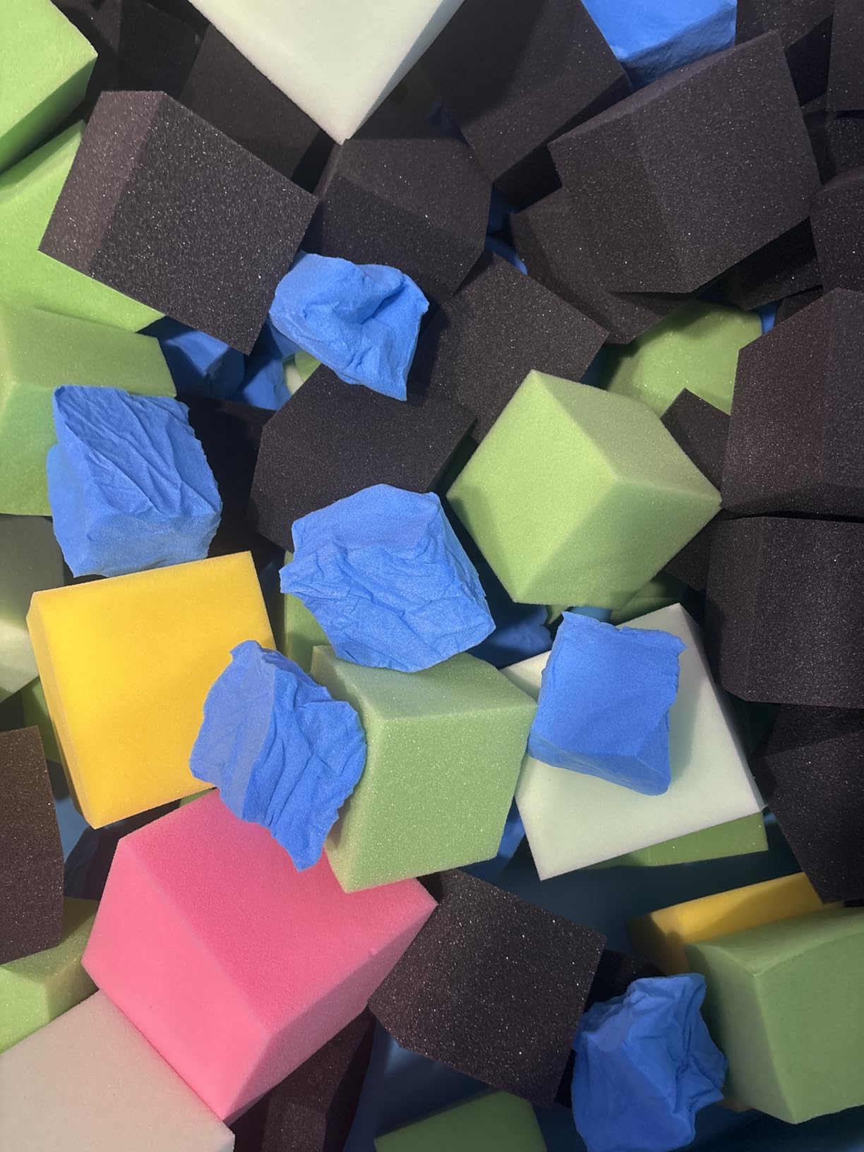 Treela Foam Pit Blocks 4 x 4 x 4 Inch Foam Cubes Soft Stacking Blocks Protective Padding Sponge Pit for Gymnastics Trampoline Arenas Rock Climbing Parkour Indoor Amusement Park customer photo 1