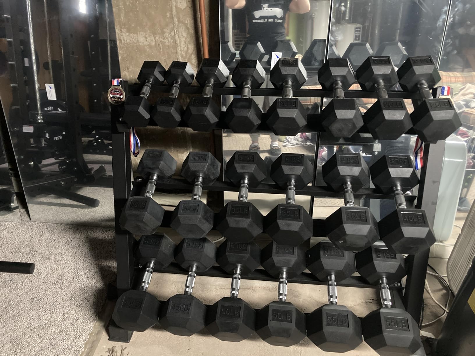 RitFit Rubber Hex Dumbbell Set with Storage Weight Rack | Rubber Heavy-Duty Coated Cast Iron, Knurled Chrome Handle, Space-Saving Storage for Home Gym Strength Training customer photo 1
