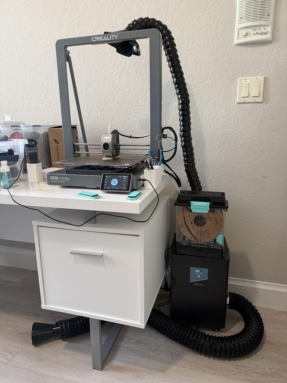 FumeClear FC-2002A Laser Fume Extractor with Outdoor Vent for Odor Removal | For F/S/P/D/M Series 5-40W Laser Engraver & Cutter, 3D Printer, Welding, 153CFM, 12 Filters for Fumes, Dust & Other VOCs customer photo 2