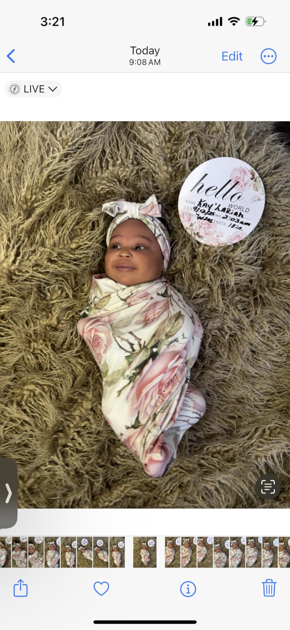 Galabloomer Newborn Receiving Blanket Headband Set Baby Flower Swaddle customer photo 1