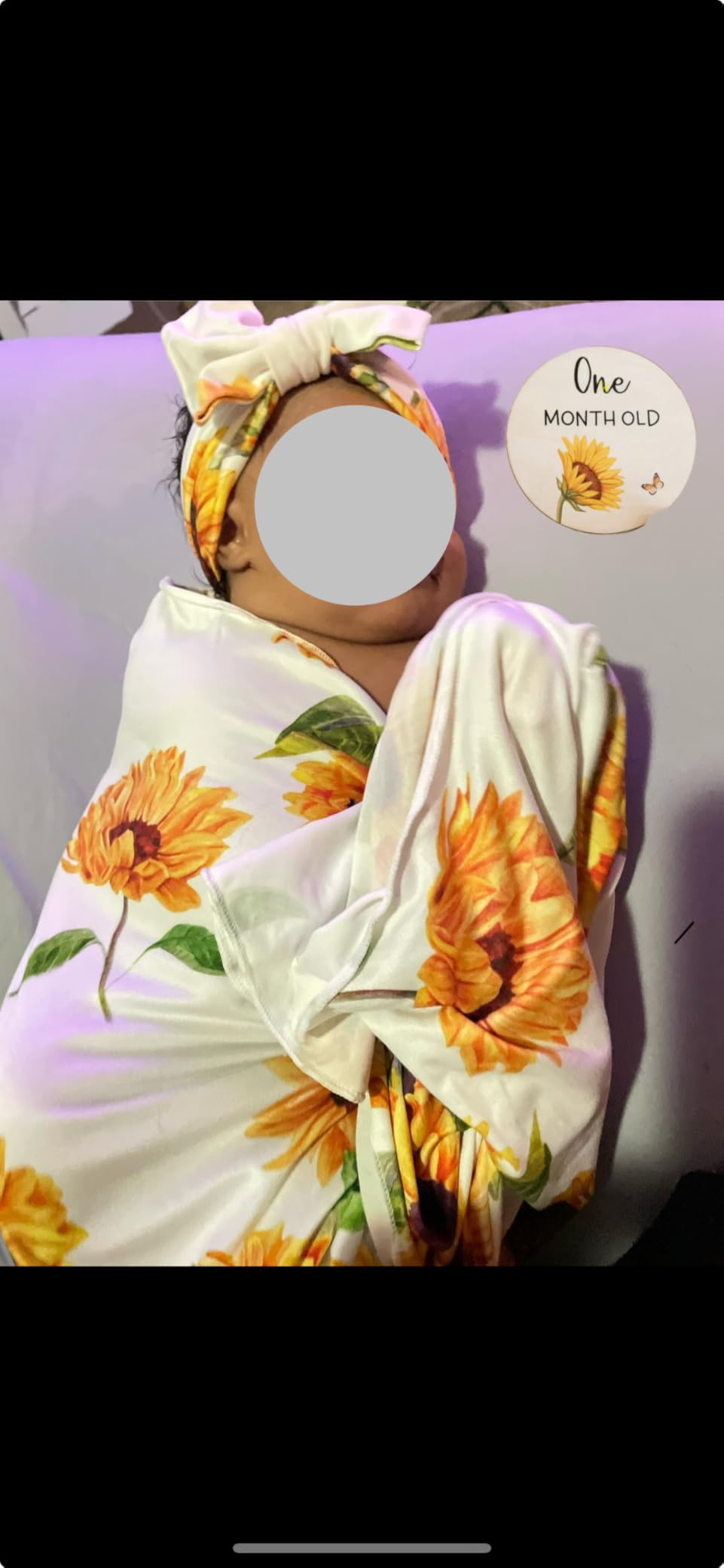 Galabloomer Newborn Receiving Blanket Headband Set Baby Flower Swaddle customer photo 2