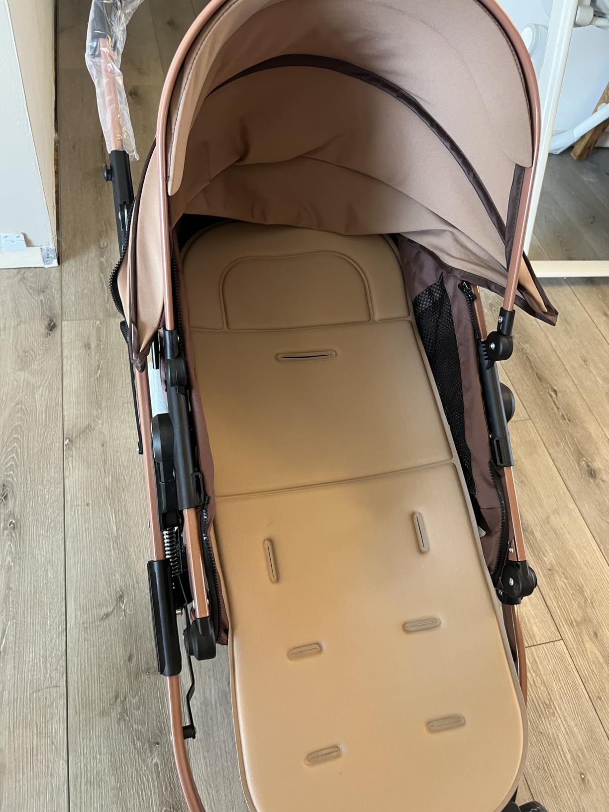 2 in 1 Baby Stroller Newborn Foldable Pushchair with Adjustable Canopy Folding High Landscape Infant Carriage, Anti-Shock Toddler Pushchair customer photo 1