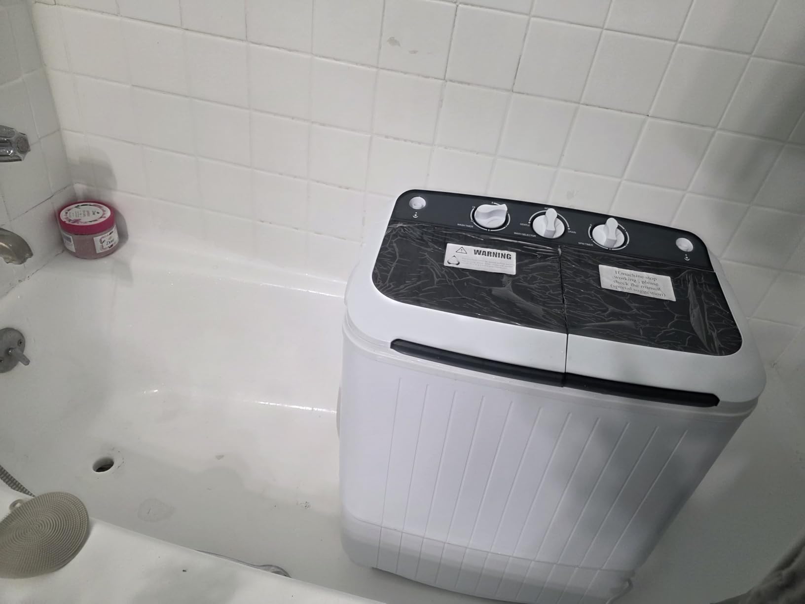 Pataku Portable Washing Machine(Upward Drainage), 17.6 Lbs Compact Mini Washer and Dryer Combo,Twin Tub Laundry Washer with Spin Cycle, Soaking Function Ideal for Apartment, Dorms, RVs Camping, Grey customer photo 2