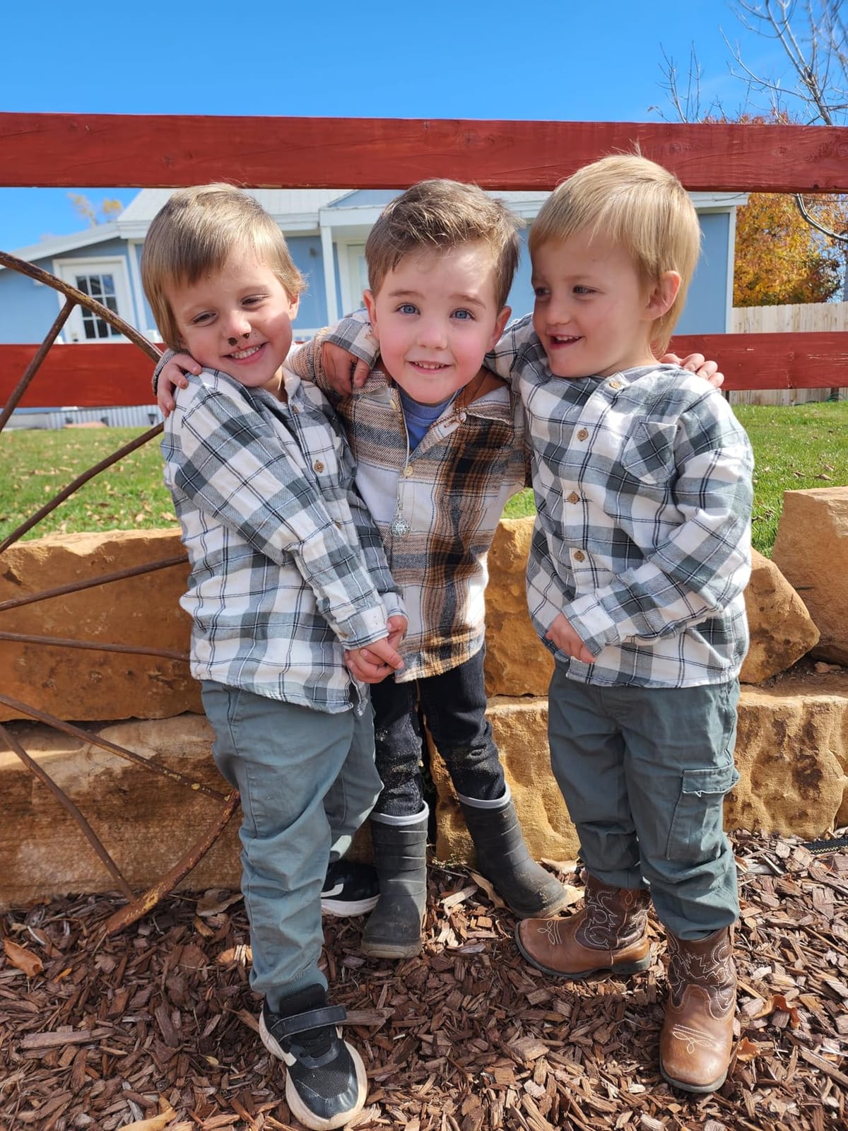 Toddler Baby Boy Plaid Flannel Hooded Button Down Shirt customer photo 2
